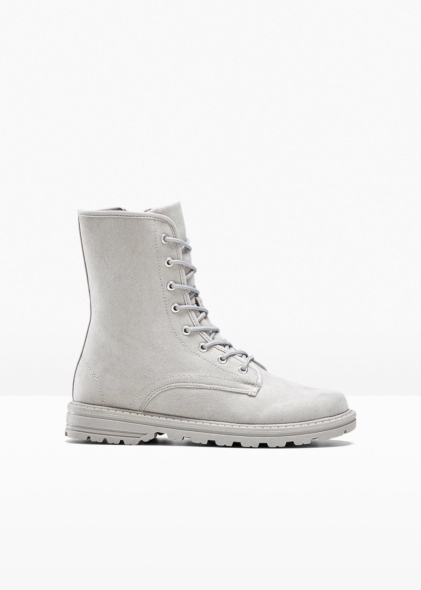 Botki sznurowane z profilowaną podeszwą - Bonprix