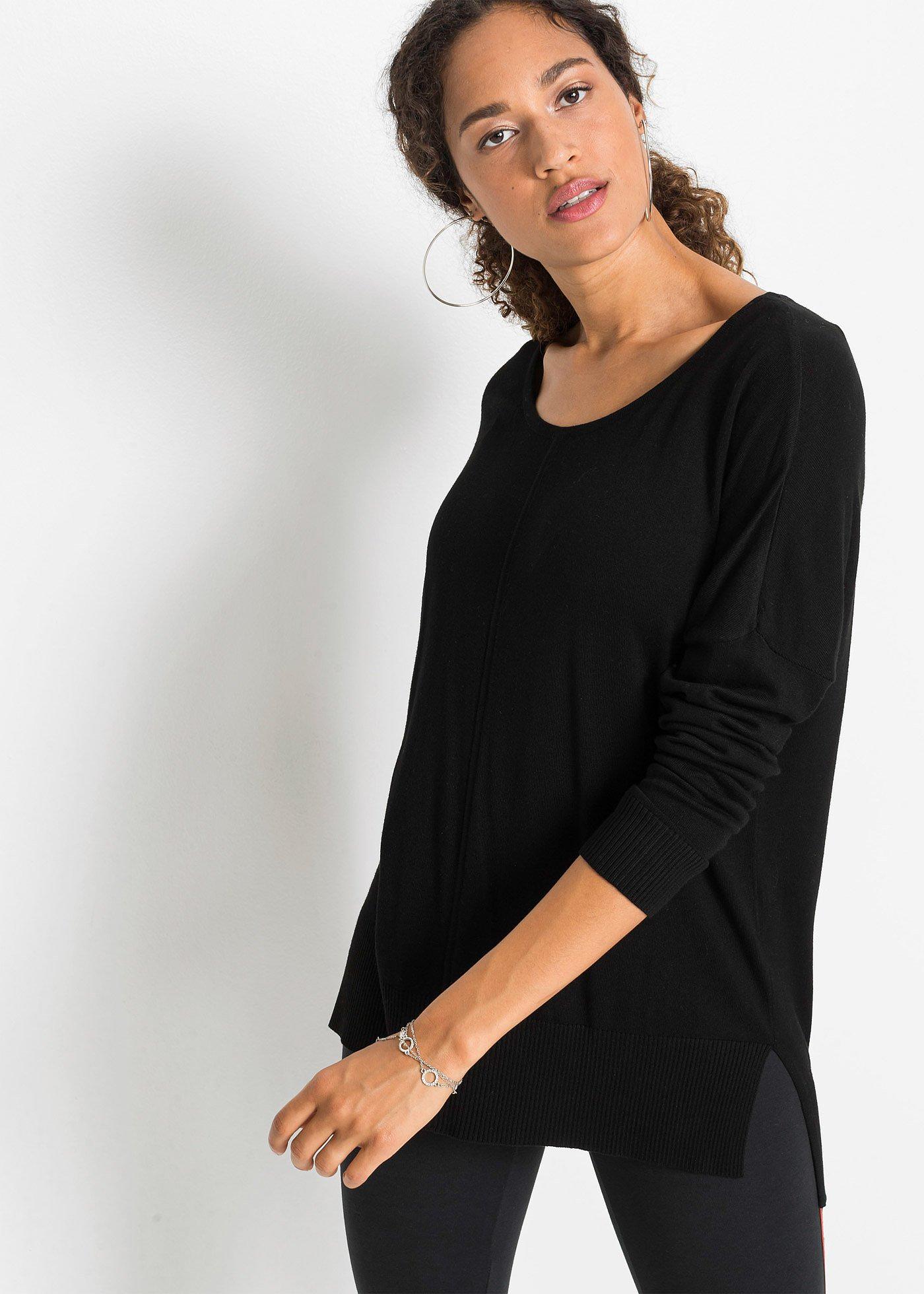Sweter dzianinowy oversize z materiału z wiskozą - Bonprix