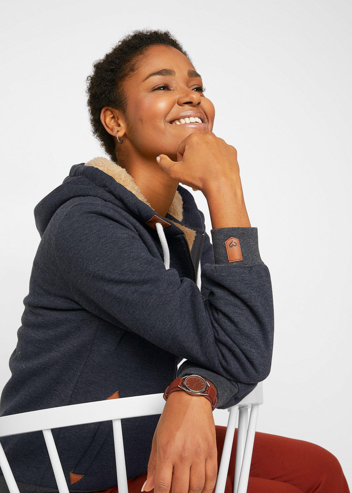 Bluza rozpinana na podszewce baranku - Bonprix