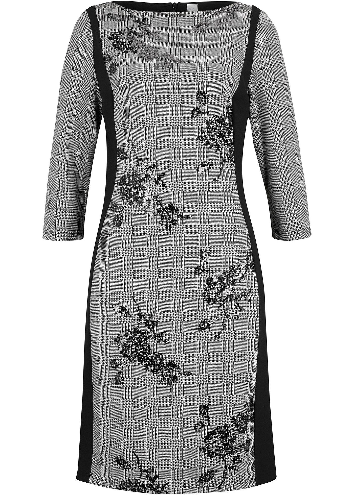 Rochie etui cu broderie cu paiete