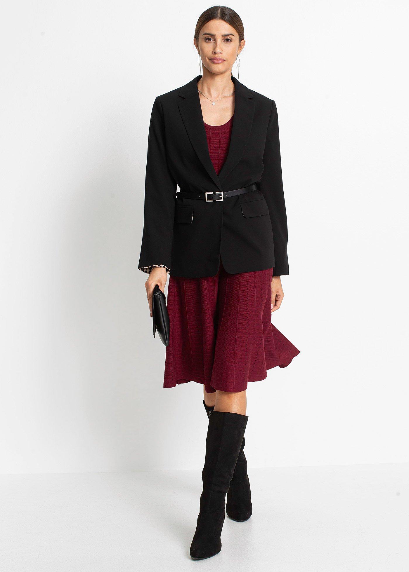 Sukienka dzianinowa z lejącej mieszanki wiskozy - Bonprix