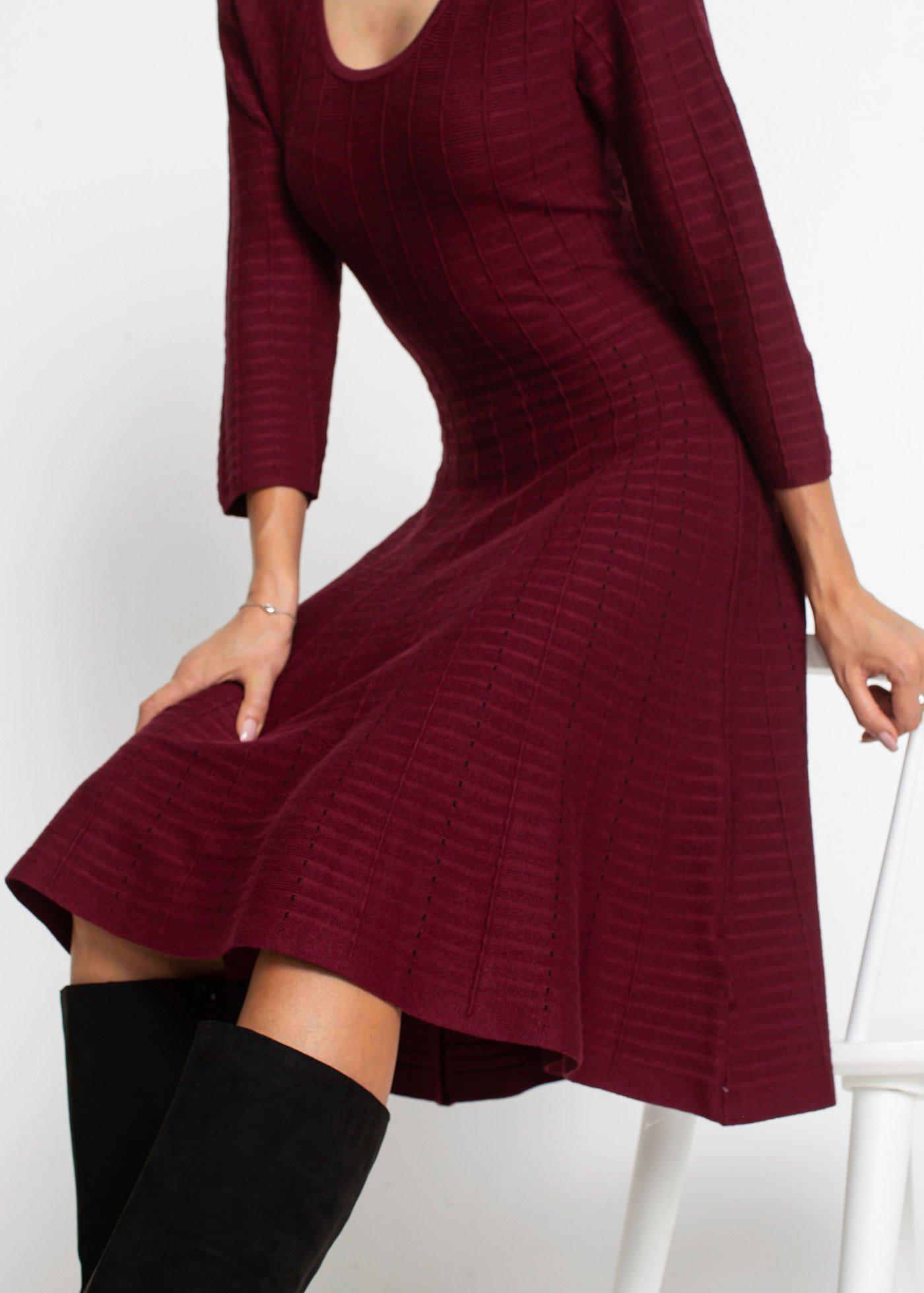 Sukienka dzianinowa z lejącej mieszanki wiskozy - Bonprix