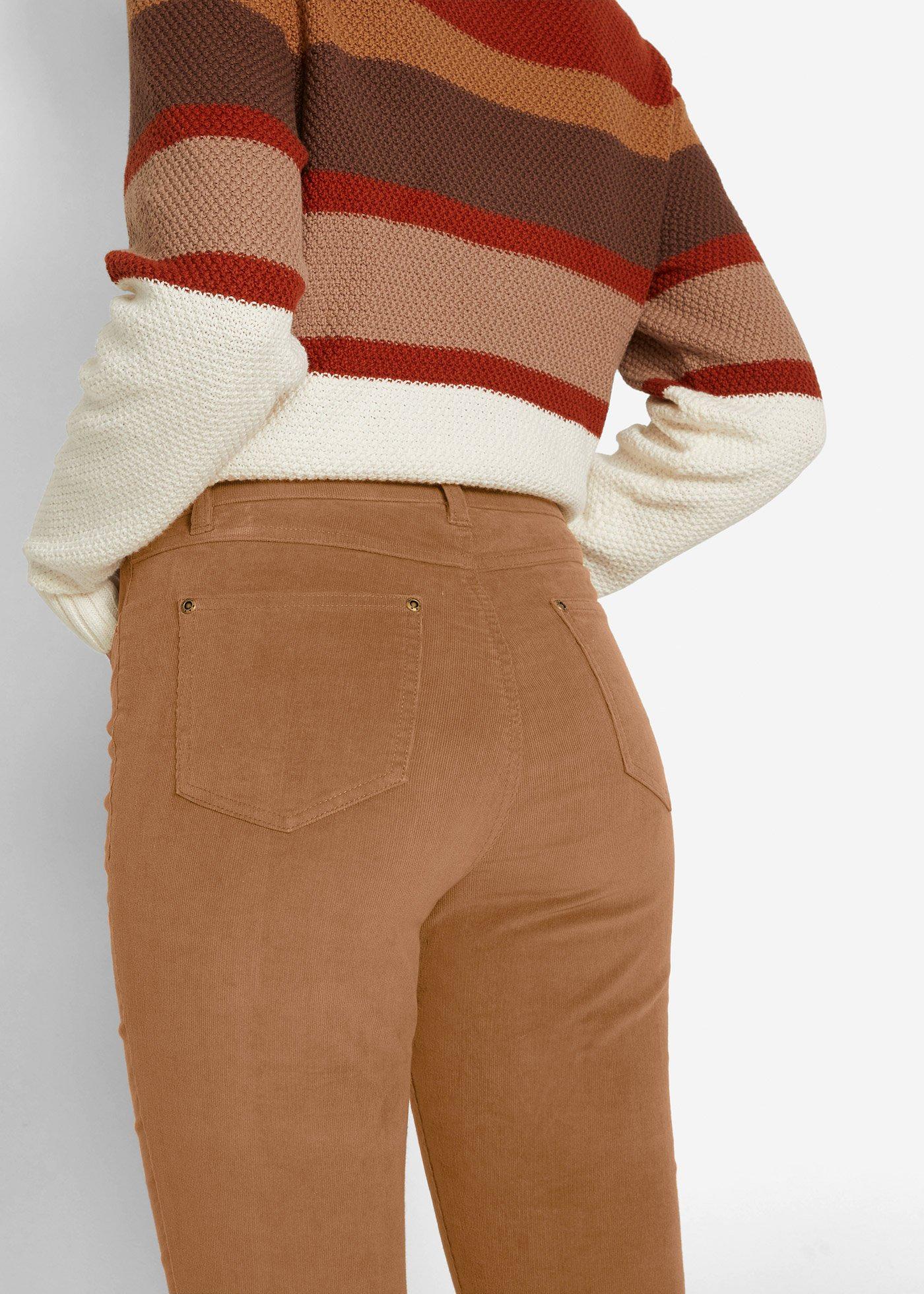 Spodnie sztruksowe Skinny ze stretchem - Bonprix
