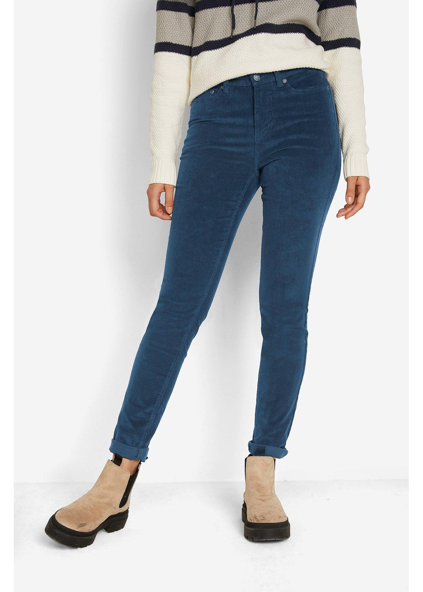 Spodnie sztruksowe Skinny ze stretchem - Bonprix