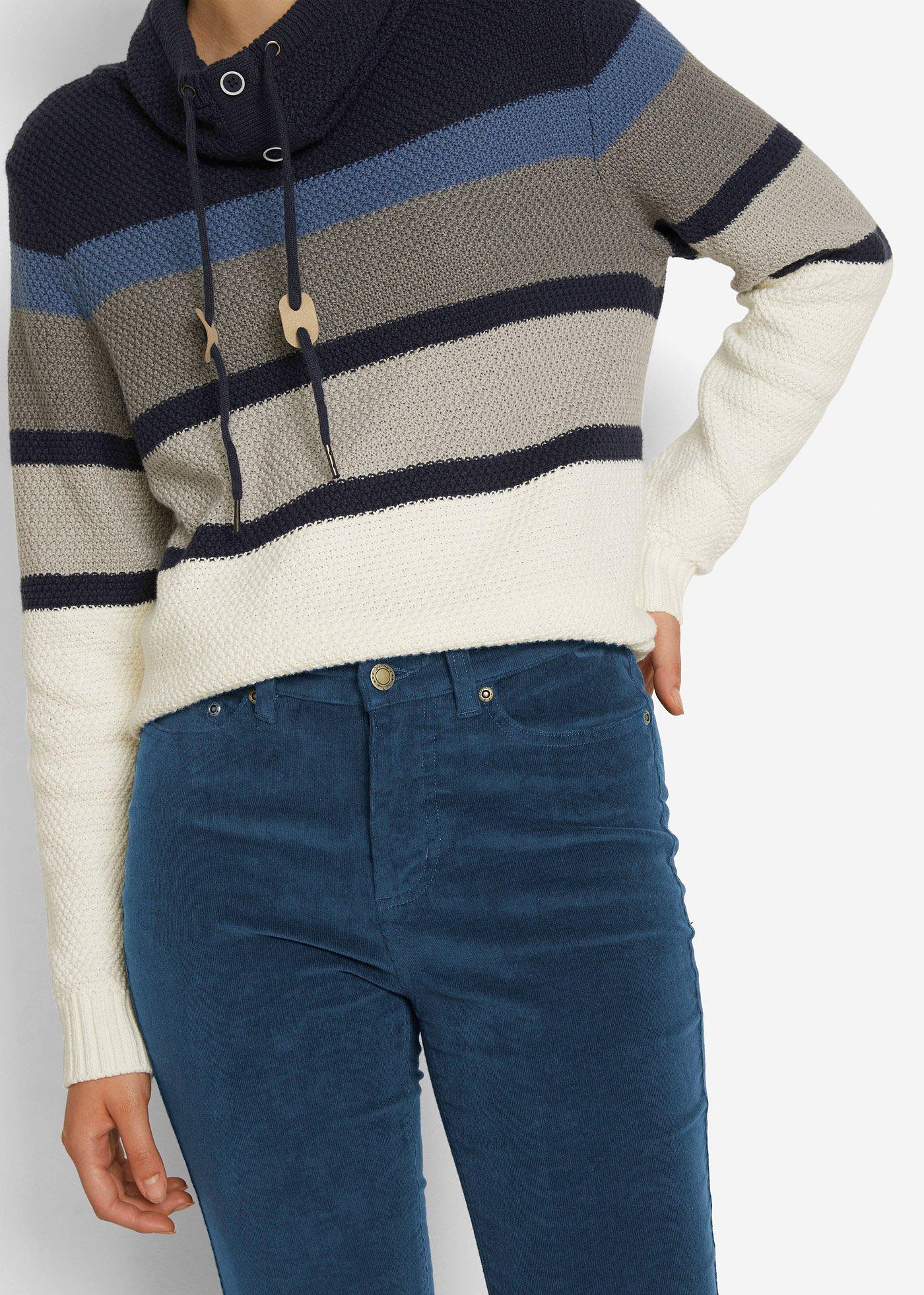 Spodnie sztruksowe Skinny ze stretchem - Bonprix