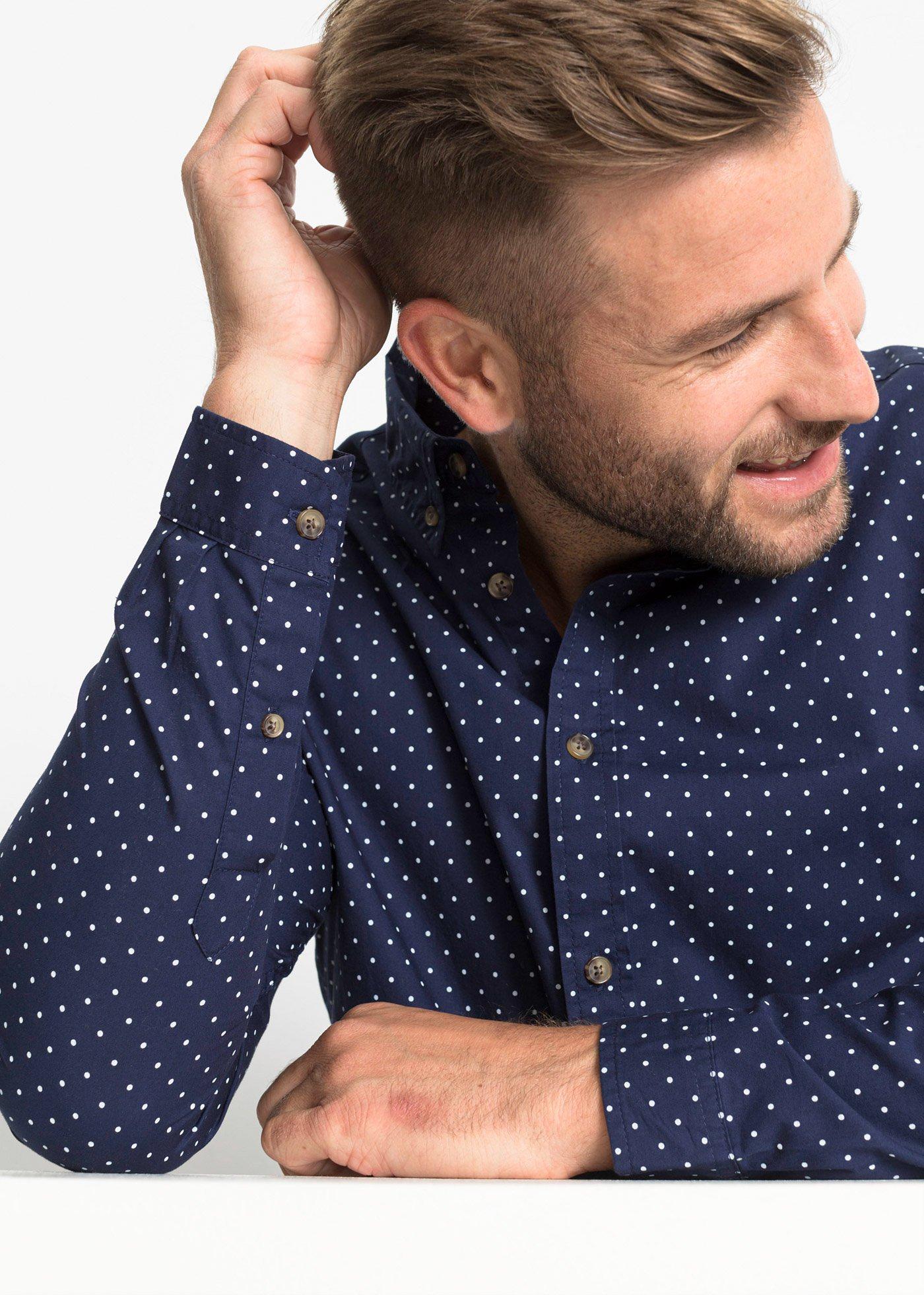 Koszula z długim rękawem, Slim Fit, z czystej bawełny - Bonprix