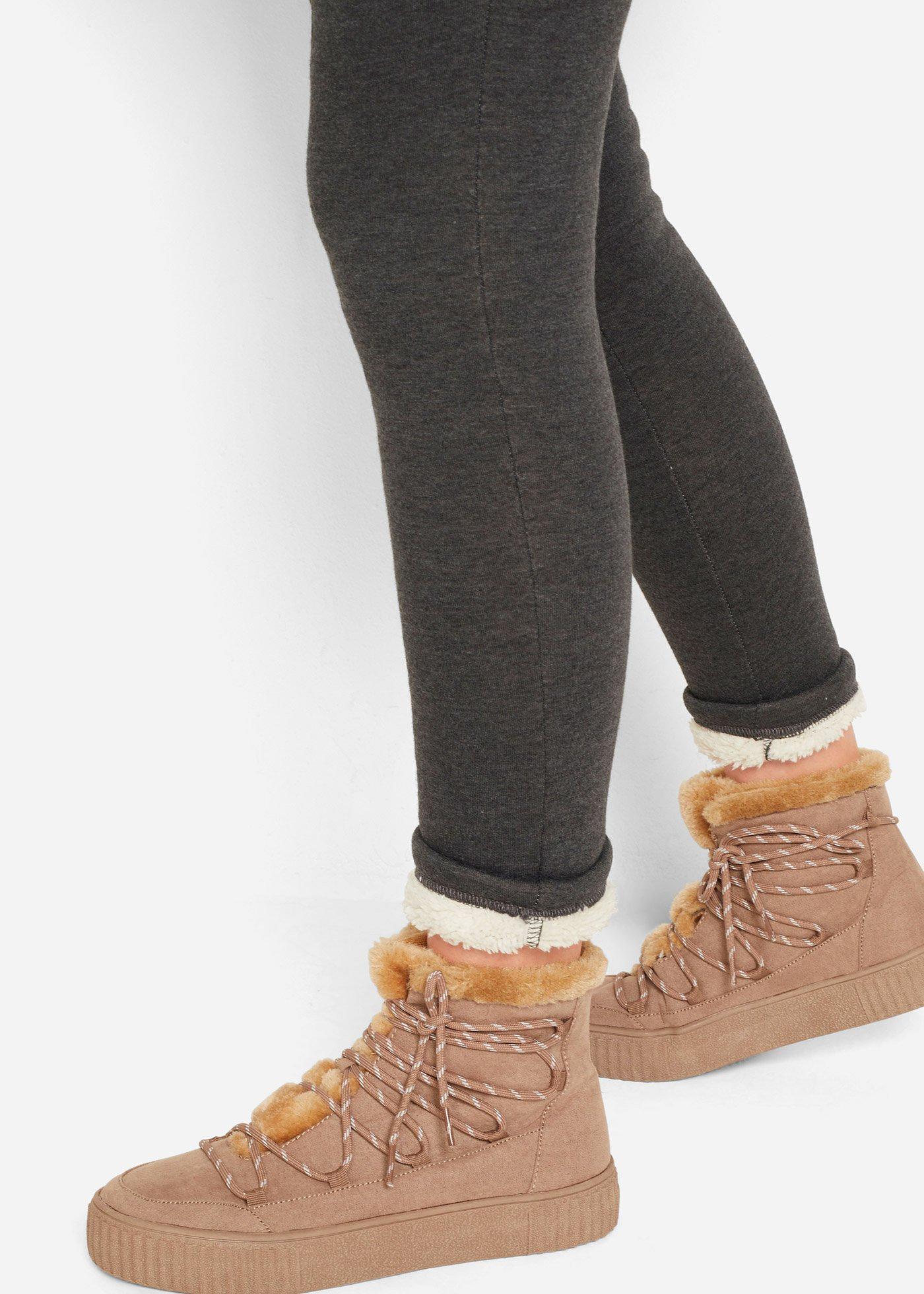 Legginsy na podszewce z polaru baranka - Bonprix