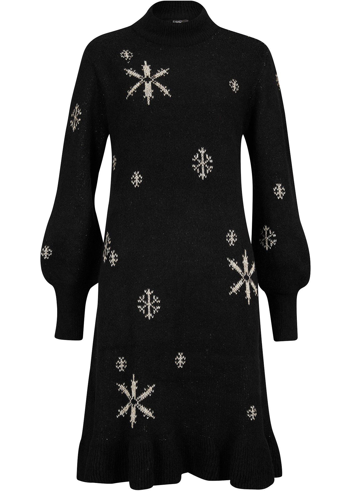 Rochie tricotată cu fulgi de nea