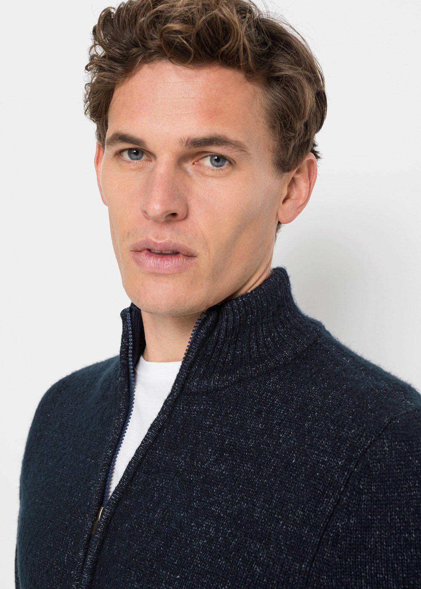 Sweter rozpinany ze stójką - Bonprix