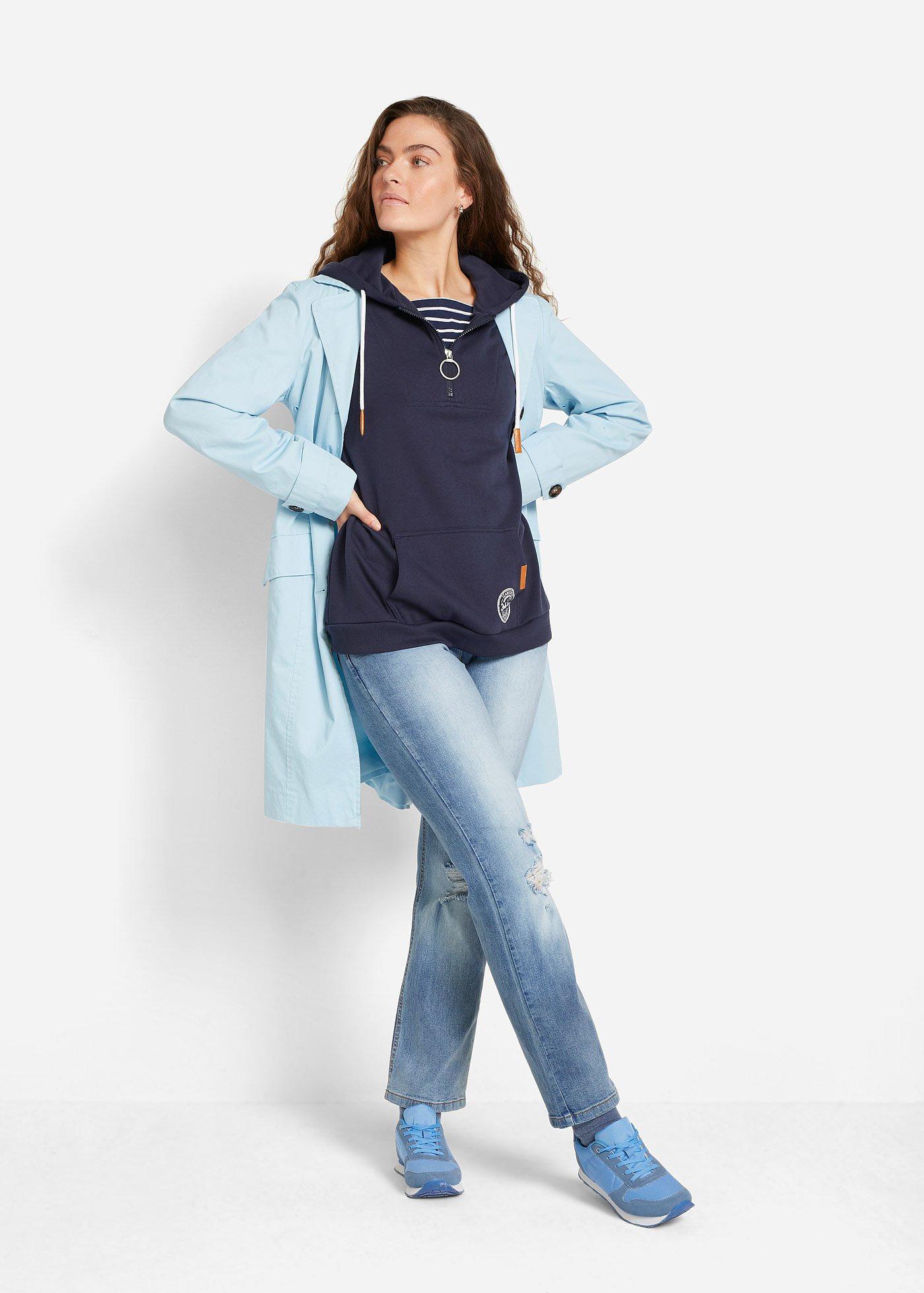 Bluza z kapturem z mieszanki bawełny - Bonprix