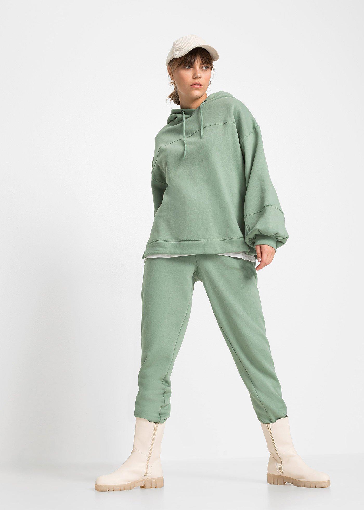 Bluza z kapturem oversized, z miękkiego materiału z bawełną - Bonprix