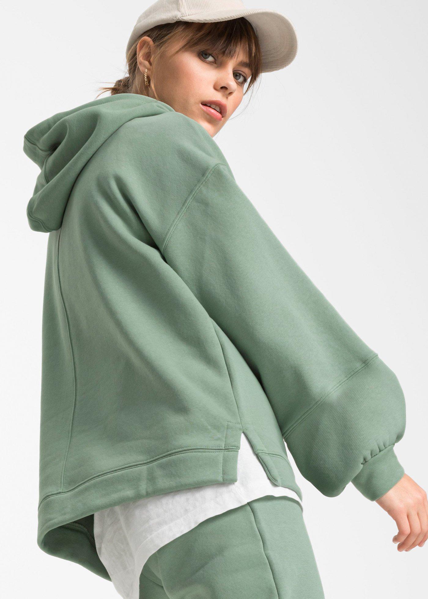 Bluza z kapturem oversized, z miękkiego materiału z bawełną - Bonprix
