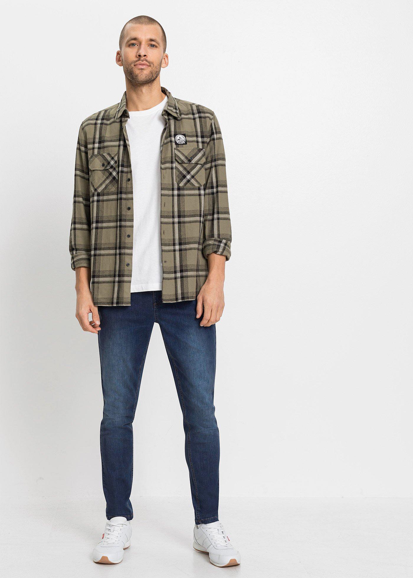 Dżinsy z wysoką domieszką stretchu ze zwężaną nogawką, slim fit (2 szt.) - Bonprix