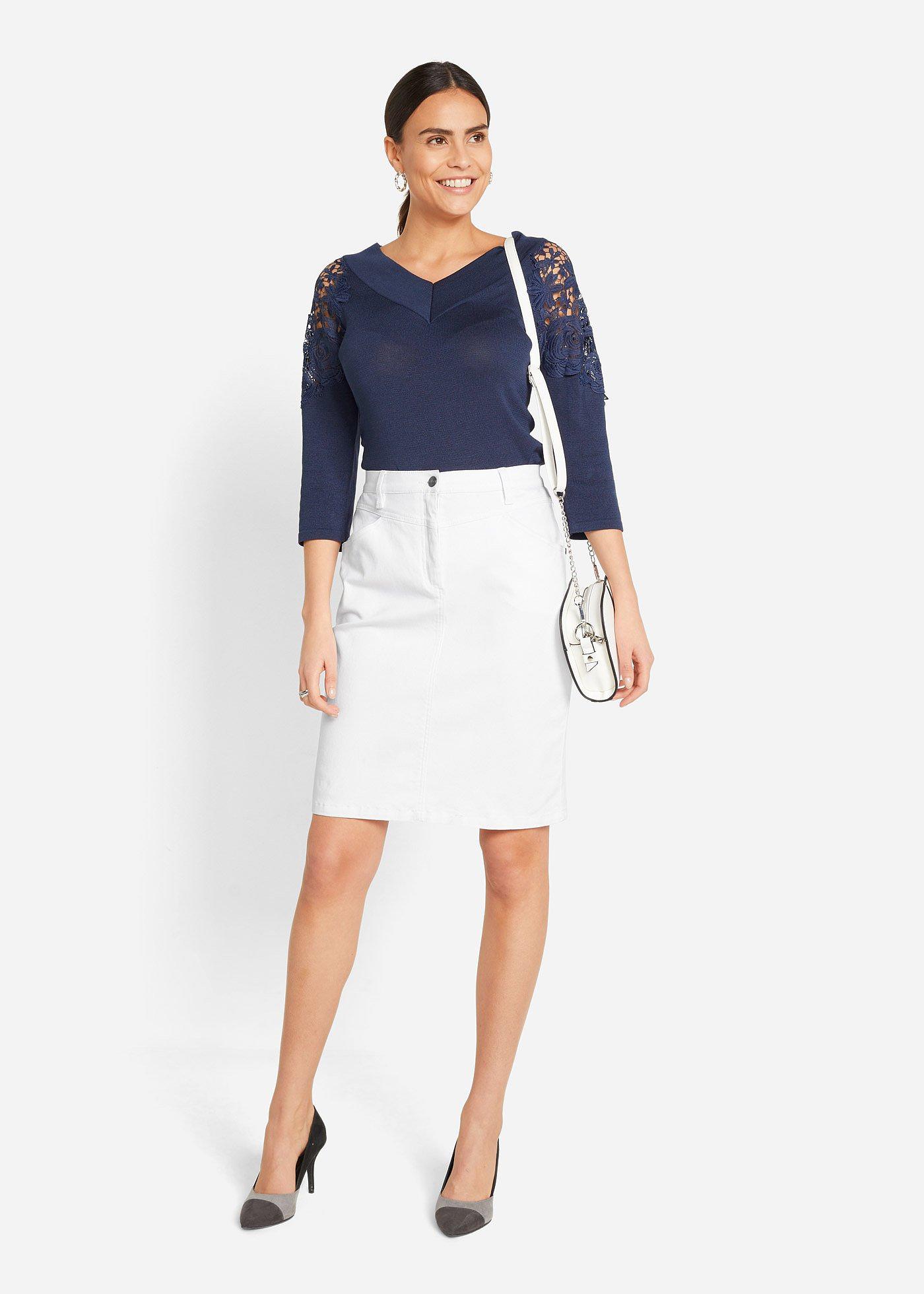 Spódnica dżinsowa ze stretchem - Bonprix