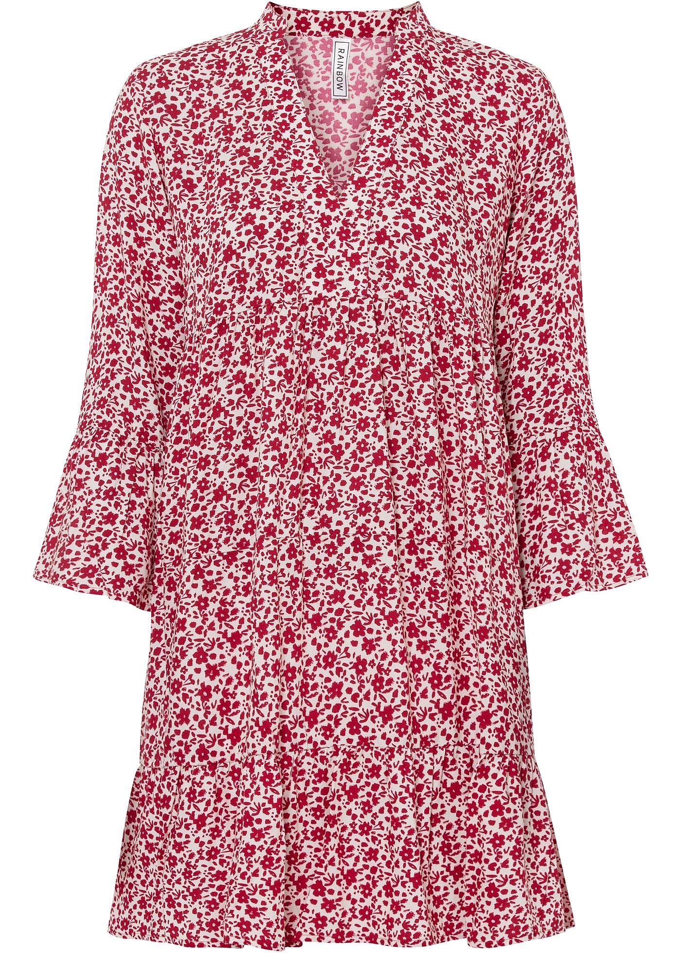 Rochie mini cu volane din viscoză fluidă