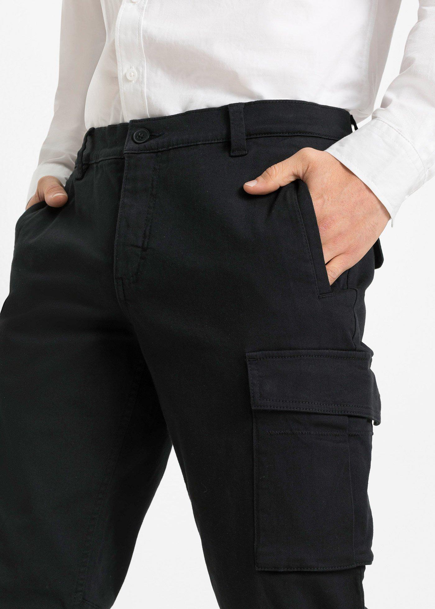Spodnie z czystej bawełny z domieszką stretchu, regular fit, prosta nogawka - Bonprix