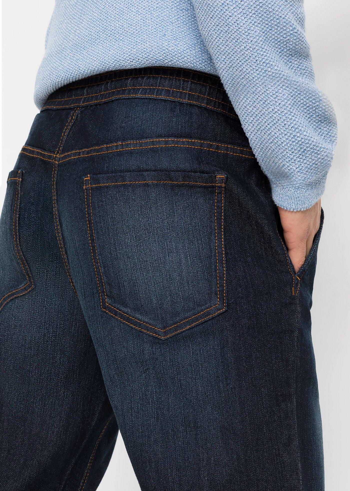 Lekkie dżinsy ze stretchem z gumką w talii, regular fit straight - Bonprix