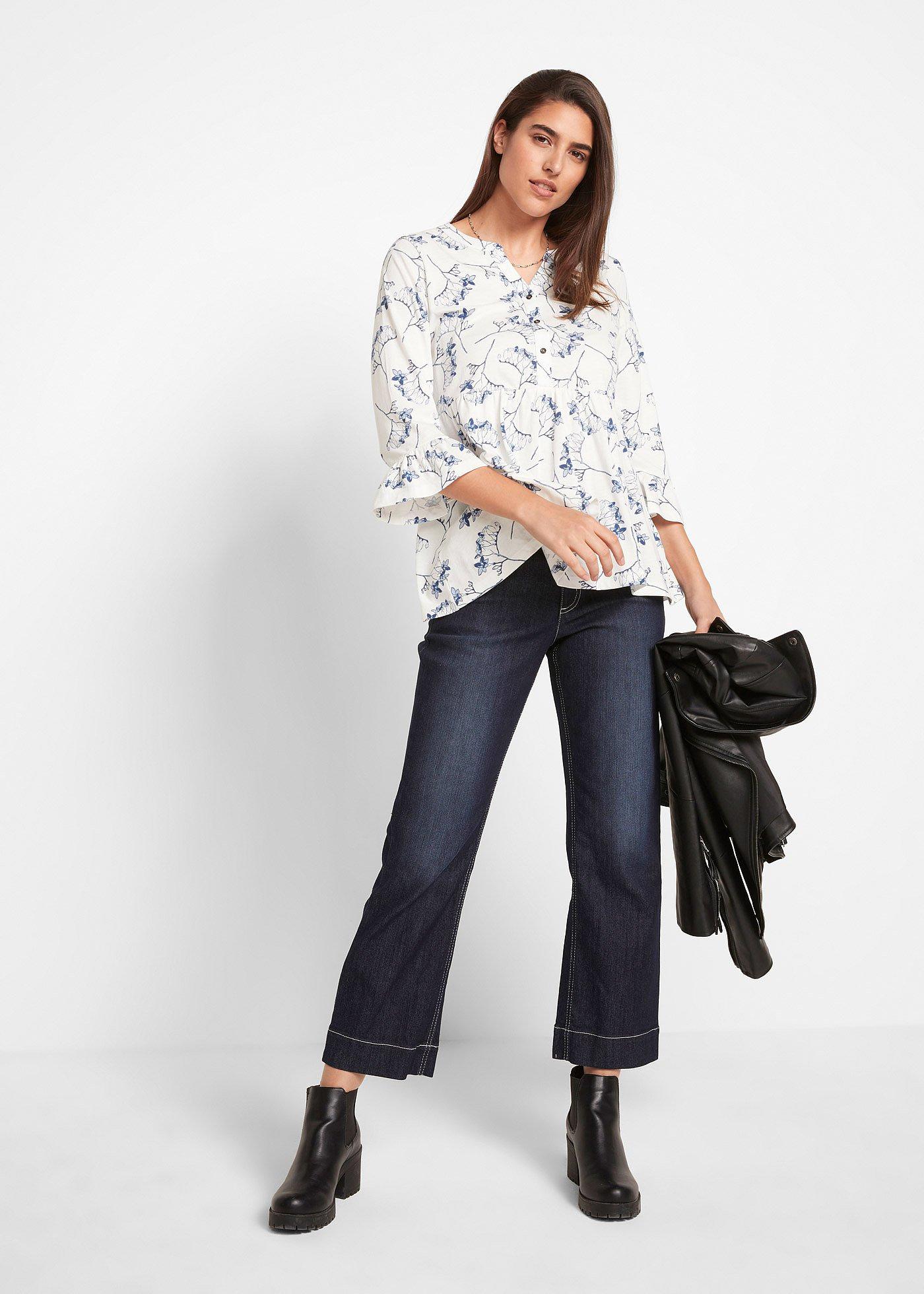 Tunika T-shirtowa z rękawami 3/4 - Bonprix