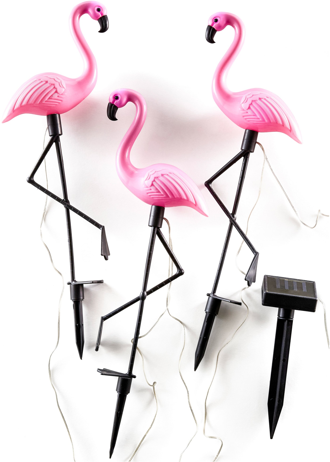 Solar Dekoleuchte Flamingo (3er Pack)