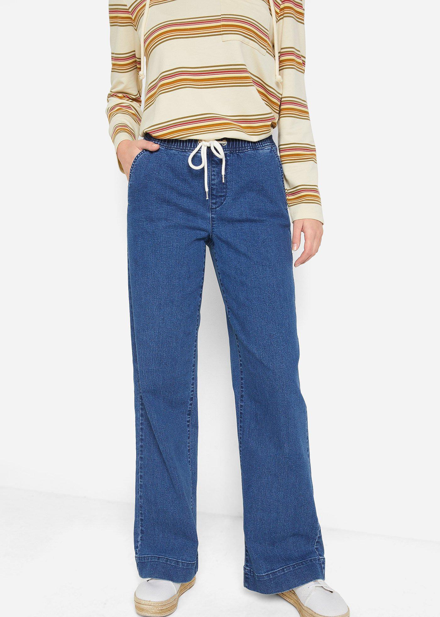 Dżinsy ze stretchem wide leg, mid waist - Bonprix