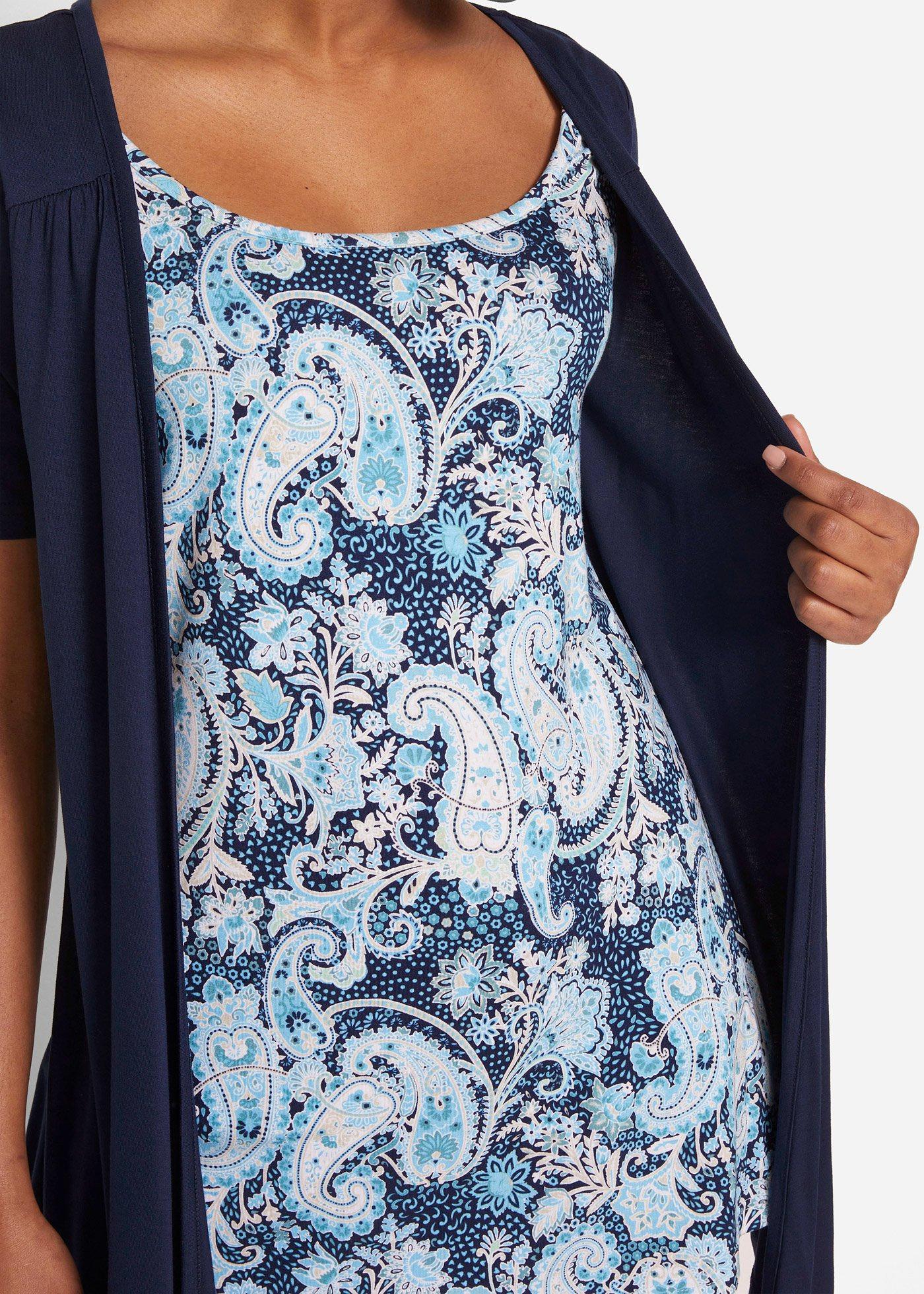 Shirt 2 w 1 z nadrukiem i okrągłym dekoltem - Bonprix