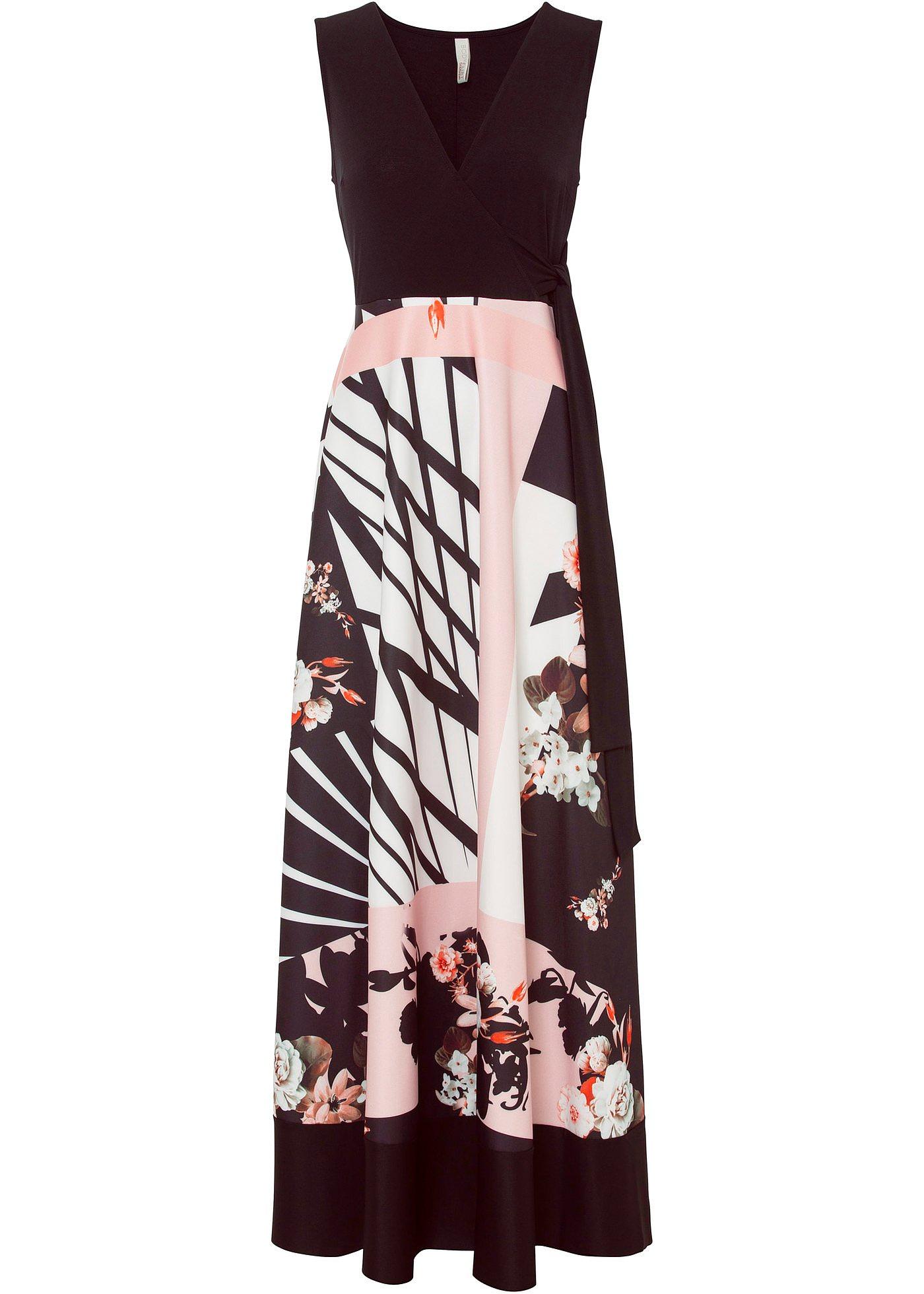 Robe longue à col en V