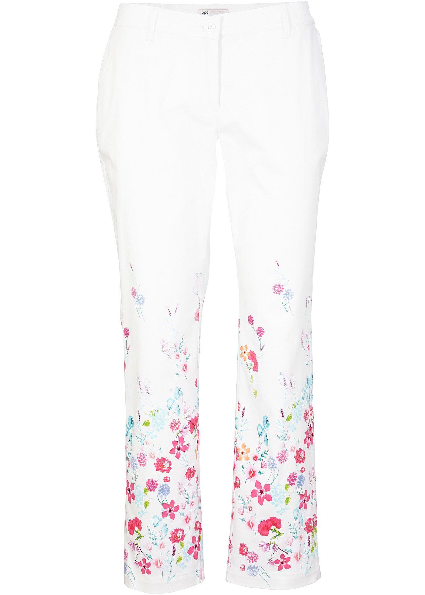 Stretch-Hose mit floralem Print