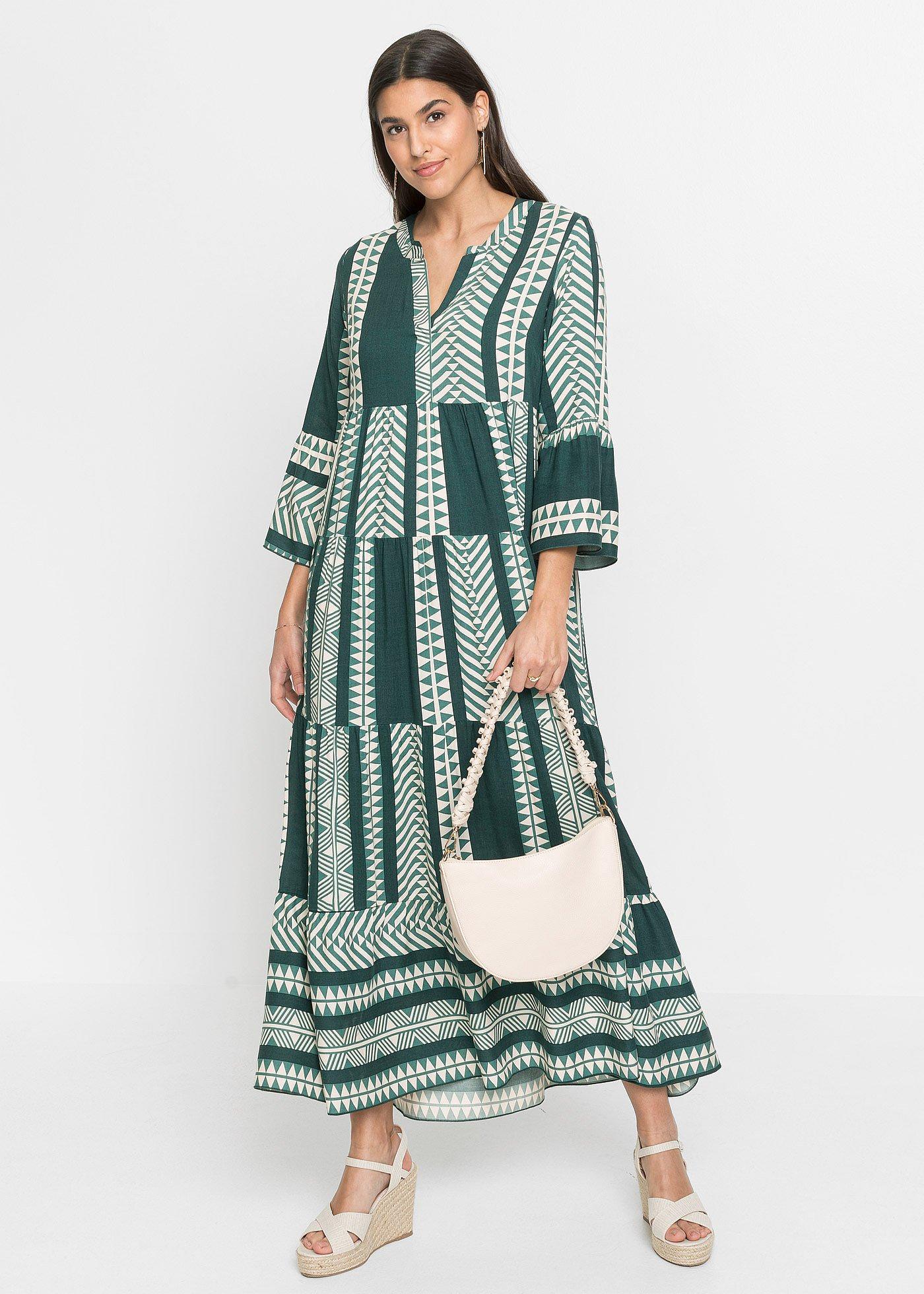 Długa sukienka z lejącej wiskozy - Bonprix