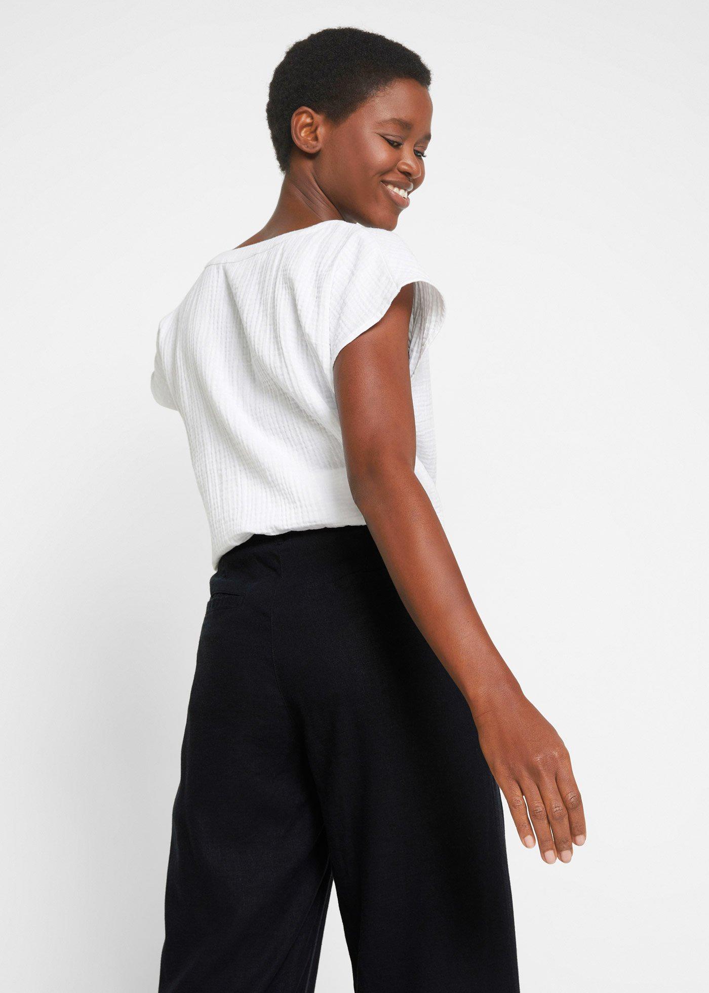 Spodnie palazzo z lekkiego materiału z lnu i wiskozy - Bonprix