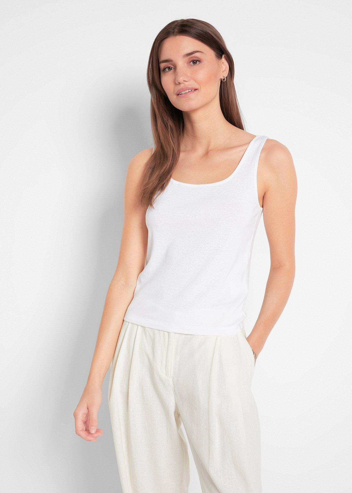 Top w prążek z czystej bawełny - Bonprix