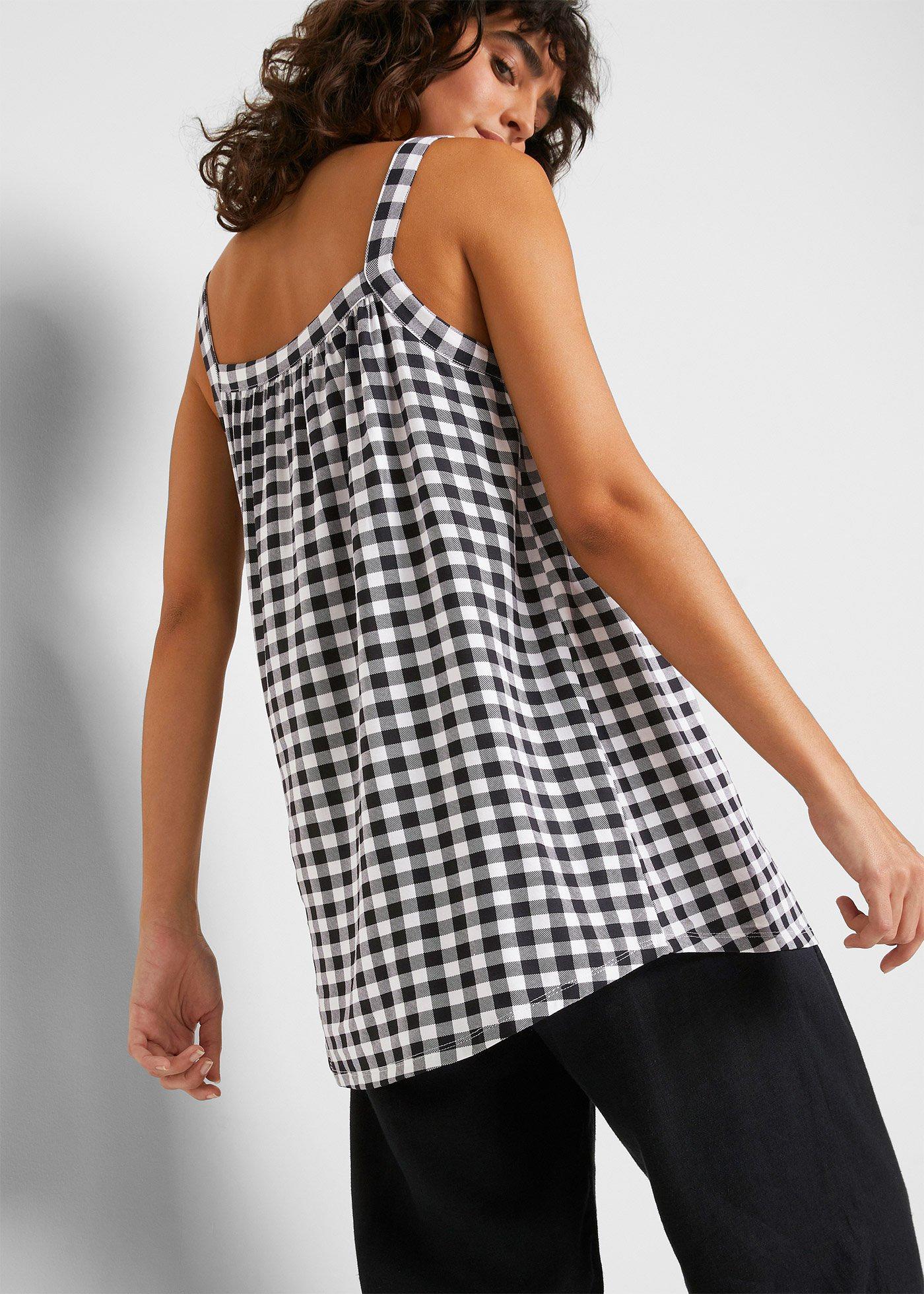 Top w fasonie o linii litery A, w kratę - Bonprix