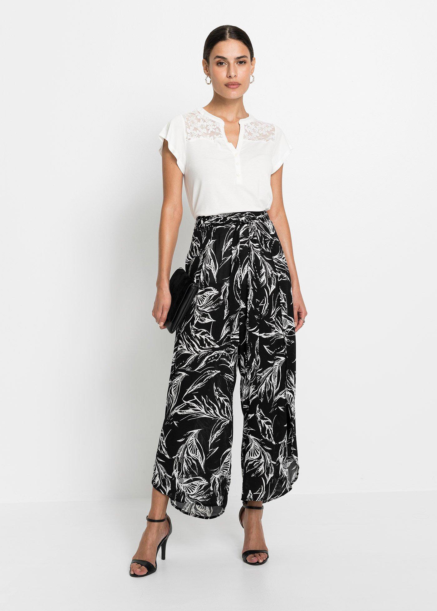 Spodnie ze strukturalnej wiskozy - Bonprix