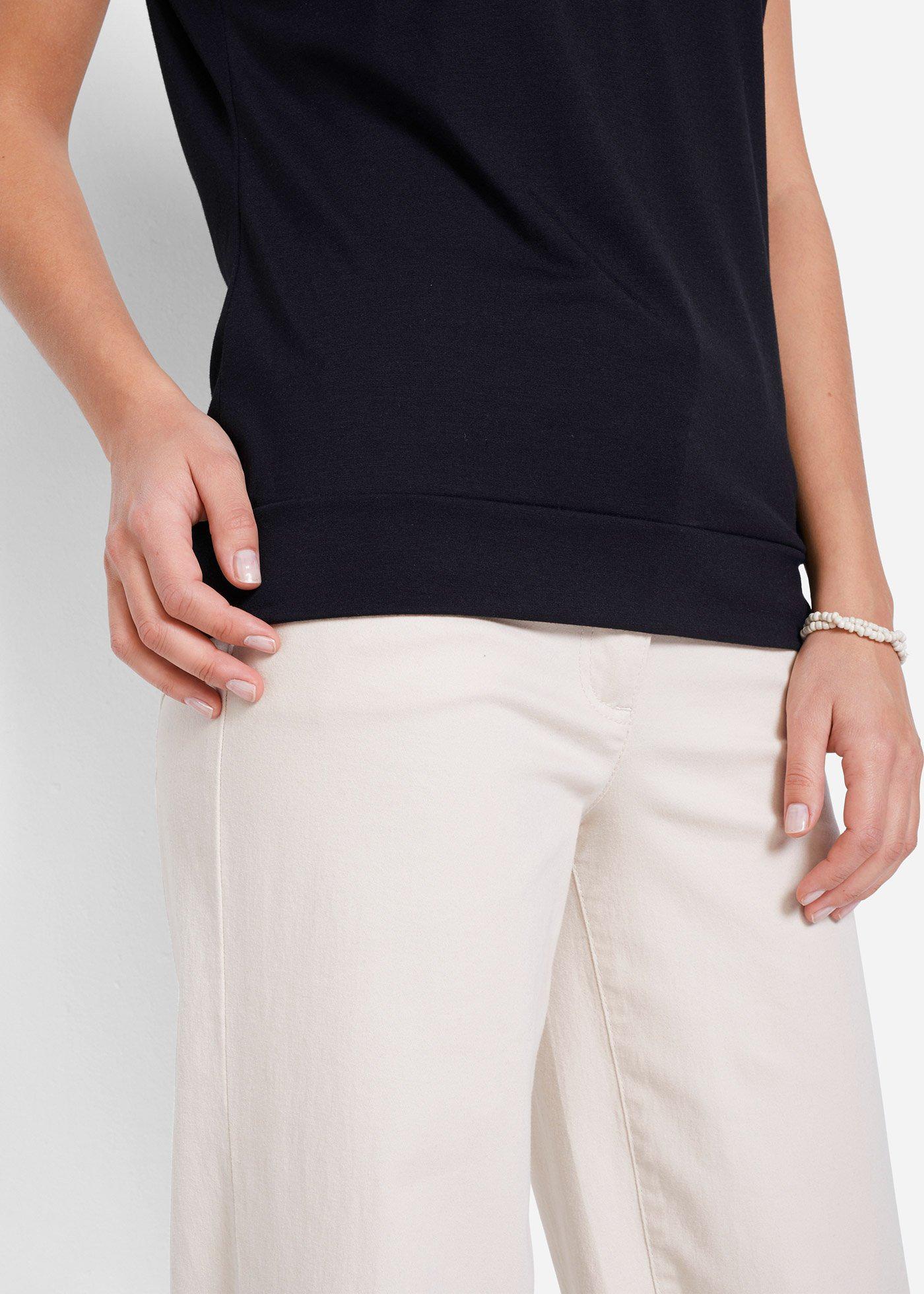 T-shirt z zamkiem, krótki rękaw - Bonprix