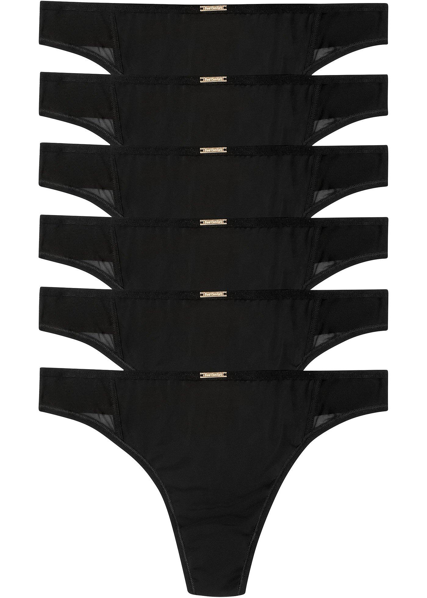 Stringi z kolekcji Feel Comfort z mikrofibry (6 par) - Bonprix