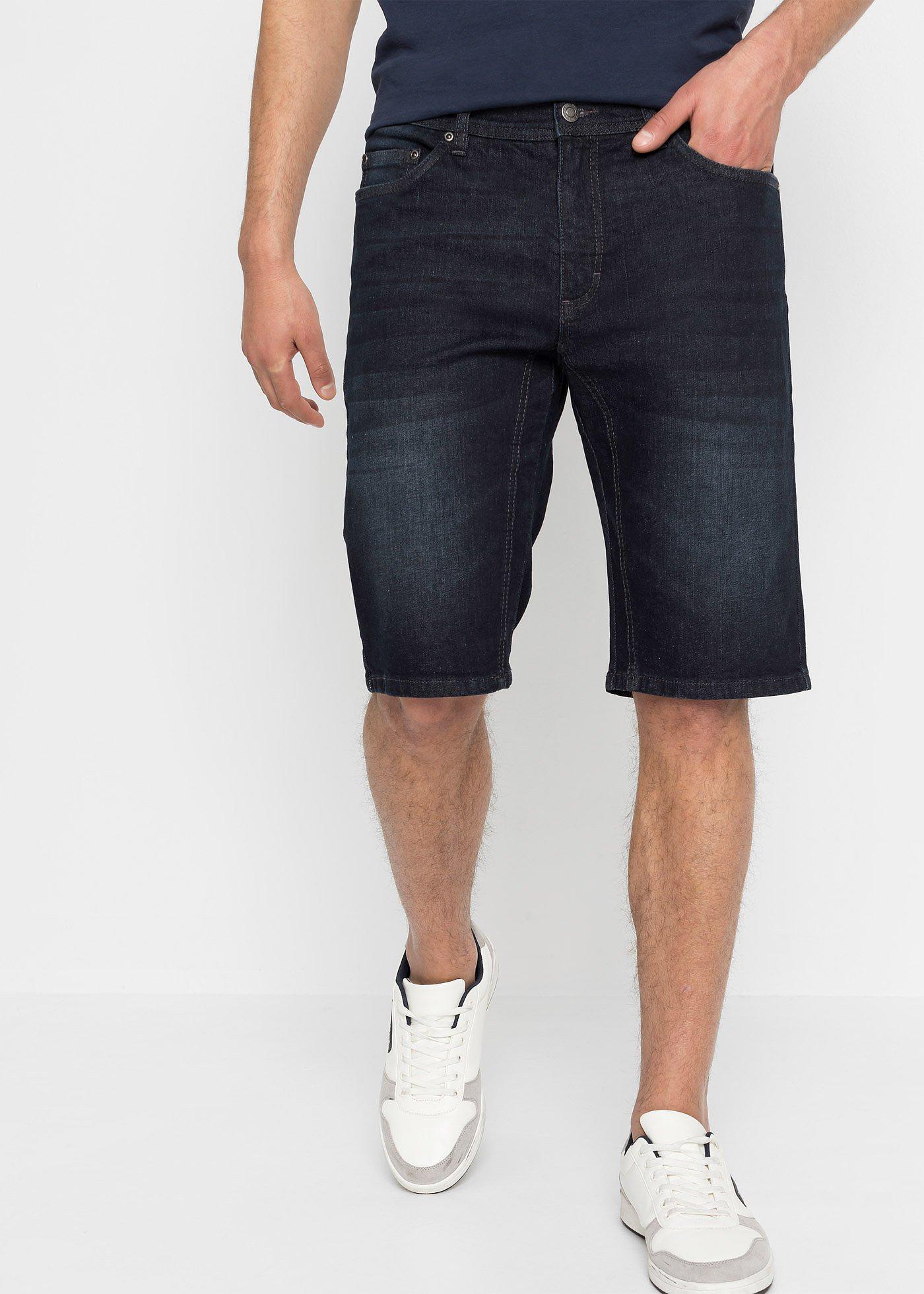 Bermudy jeansowe ze stretchem i wzmocnionym krokiem, regular fit - Bonprix