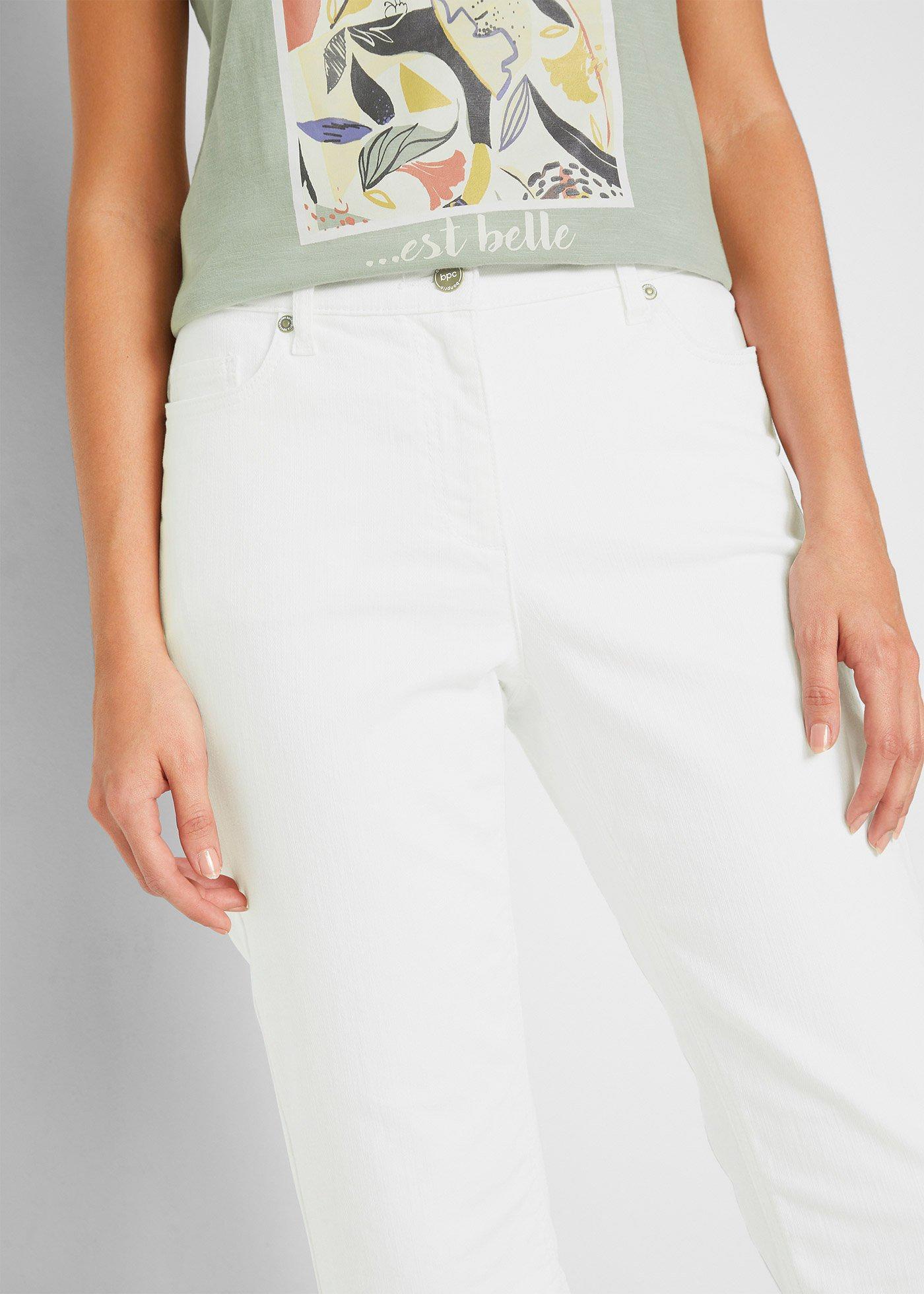 Bermudy dżinsowe ze stretchem i wygodnym paskiem - Bonprix