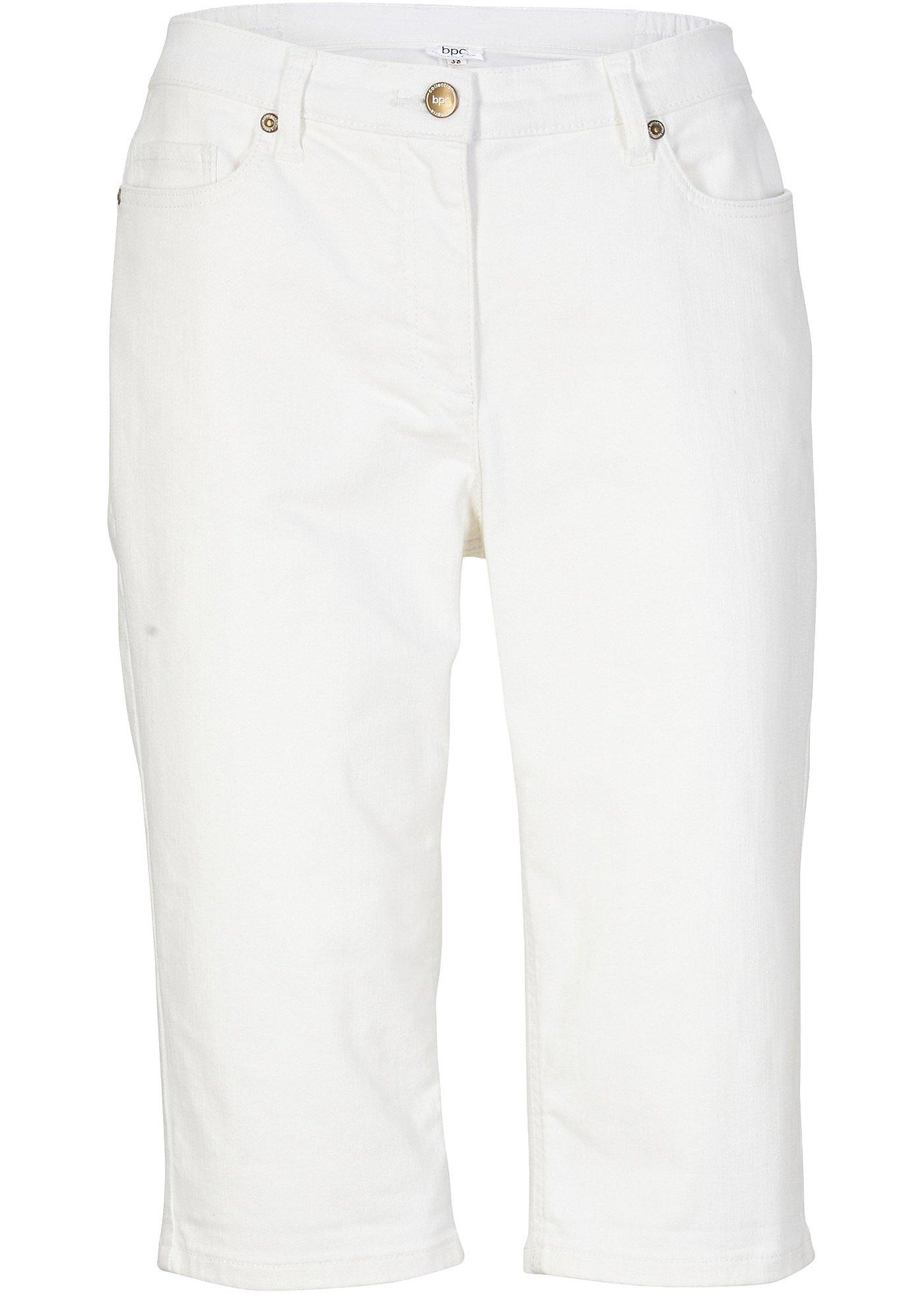 Stretch-Jeans-Bermuda mit gekrempeltem Saum