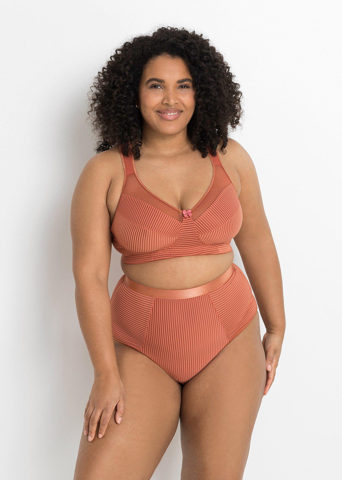 Biustonosz minimizer bez fiszbinów z wyściełanymi ramiączkami - Bonprix