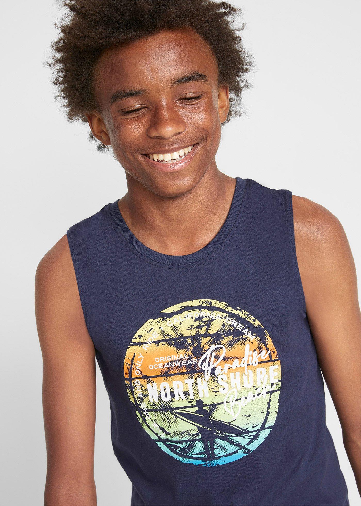 Tank top chłopięcy (2 szt.), z bawełny organicznej - Bonprix