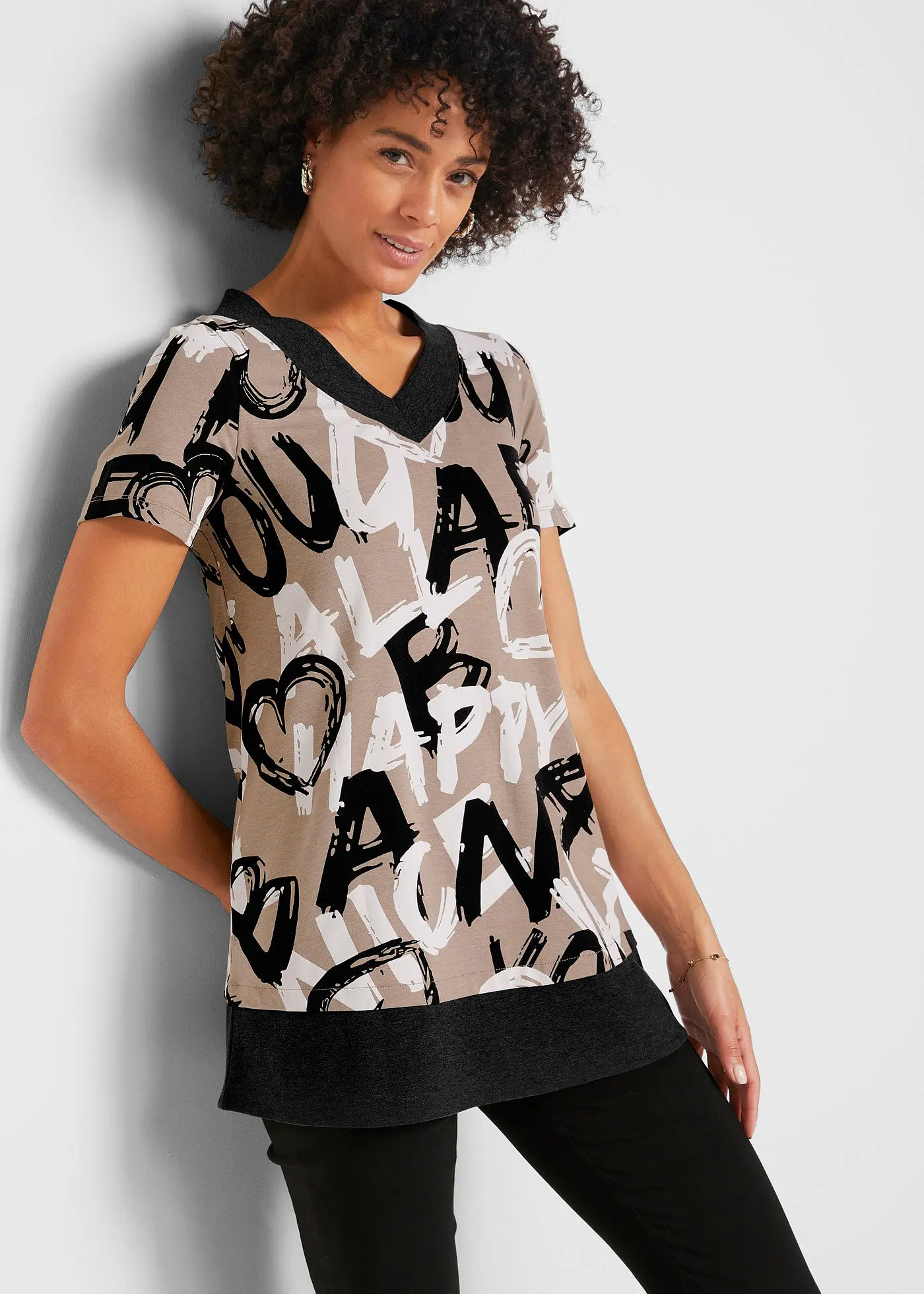 Футболка с длинным рукавом Bonprix mit Kurzarm