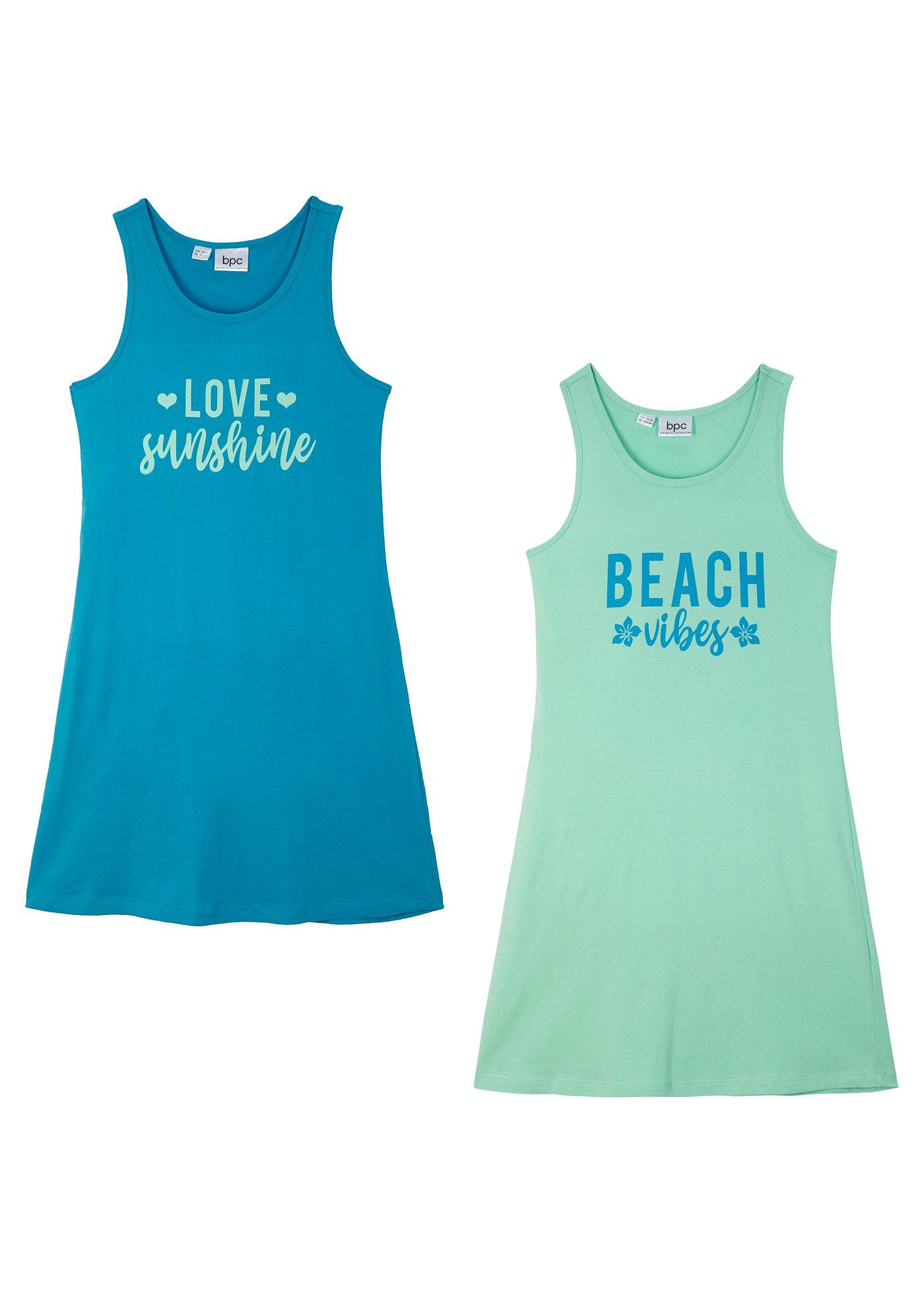 Sukienka  z dżerseju (2 szt.), z czystej bawełny organicznej - Bonprix