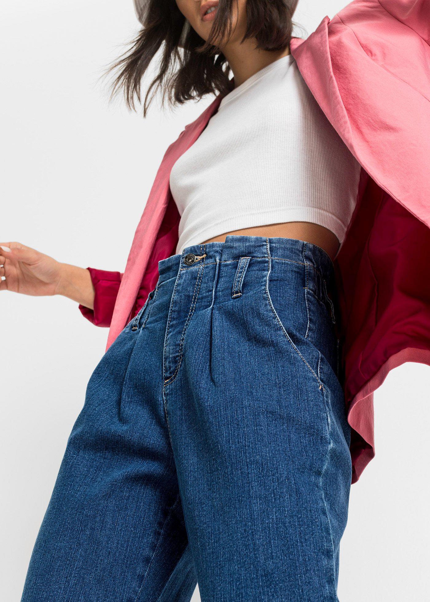 Dżinsy Mom, high waist, ze stretchem - Bonprix