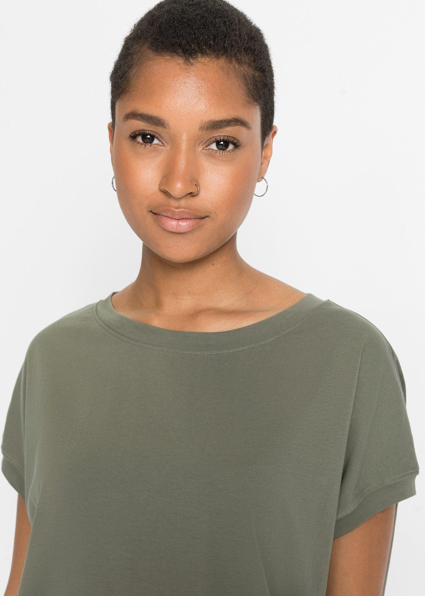 Długi T-shirt z czystej bawełny - Bonprix