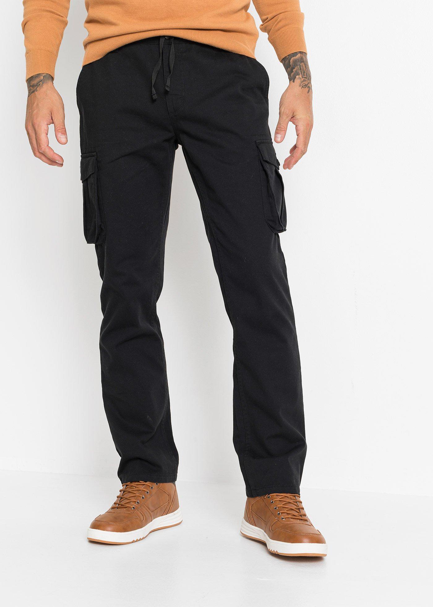 Spodnie bojówki Regular Fit Straight z czystej bawełny - Bonprix
