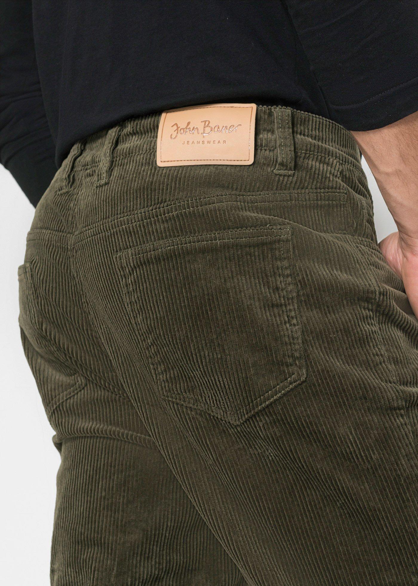 Spodnie sztruksowe ze stretchem Regular Fit, w wygodnym fasonie - Bonprix