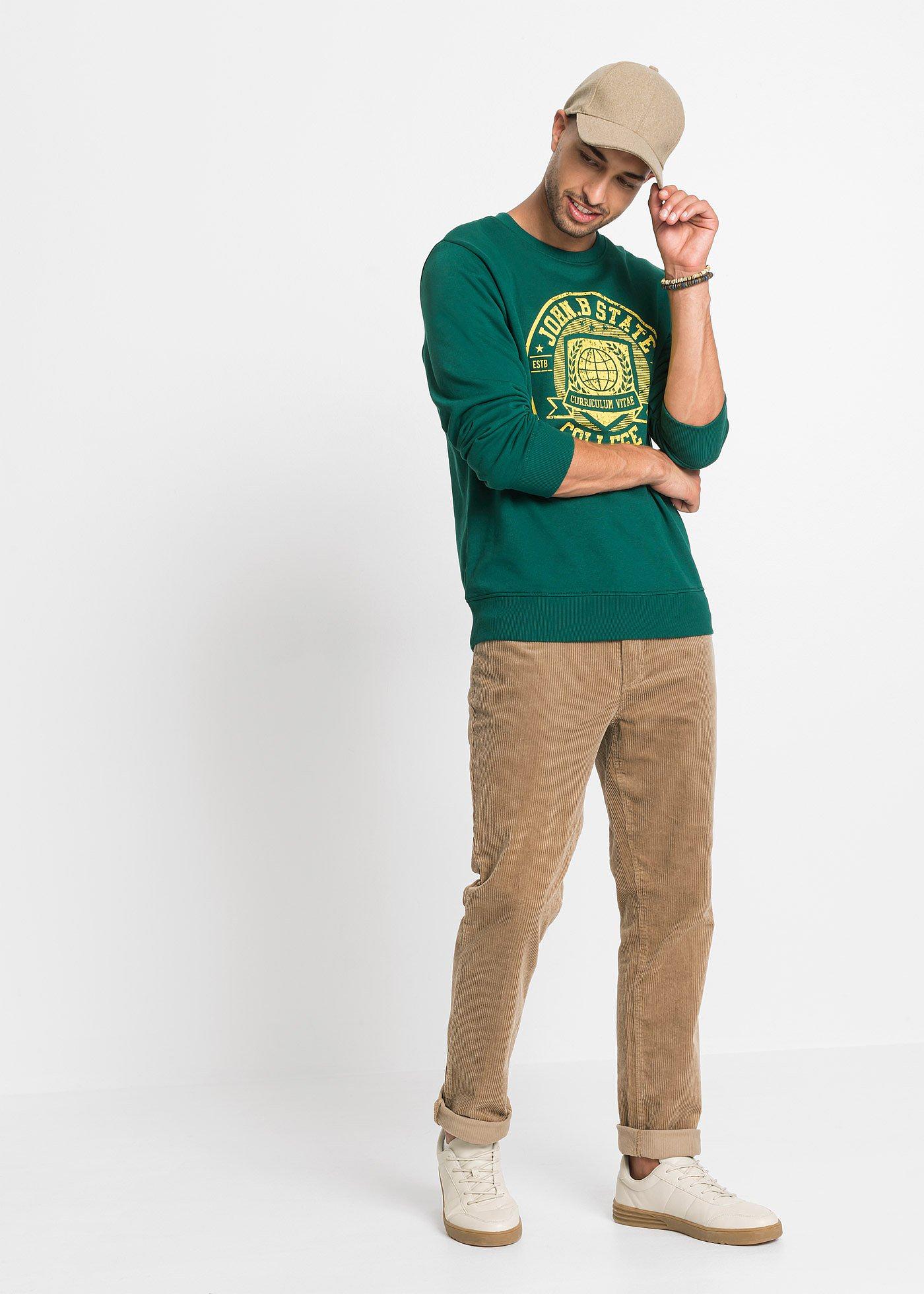 Spodnie sztruksowe ze stretchem Regular Fit, w wygodnym fasonie - Bonprix