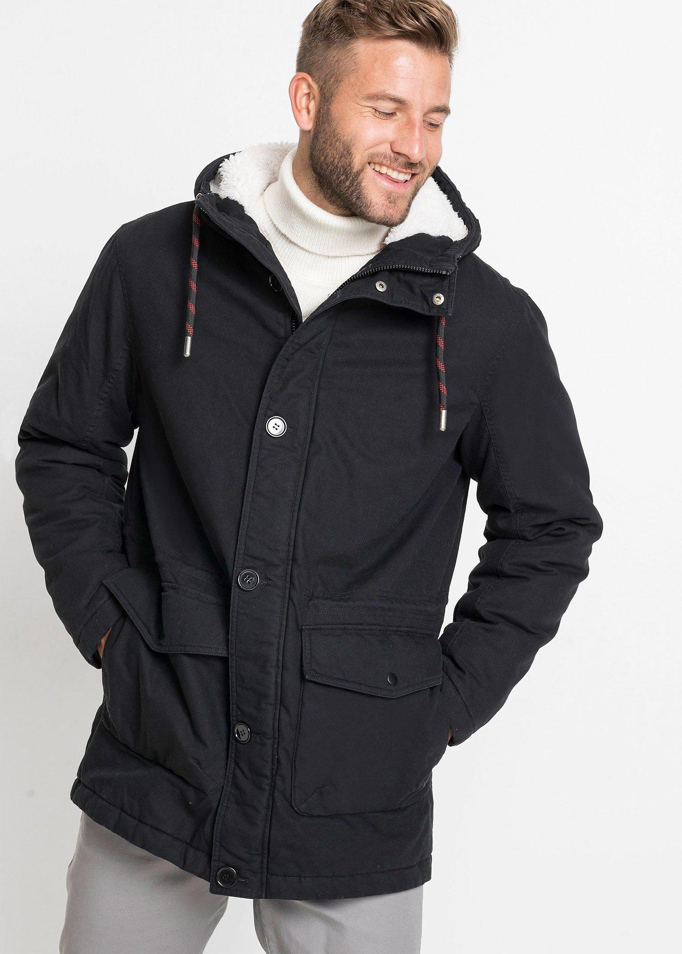 Parka zimowa na podszewce z polaru baranka - Bonprix