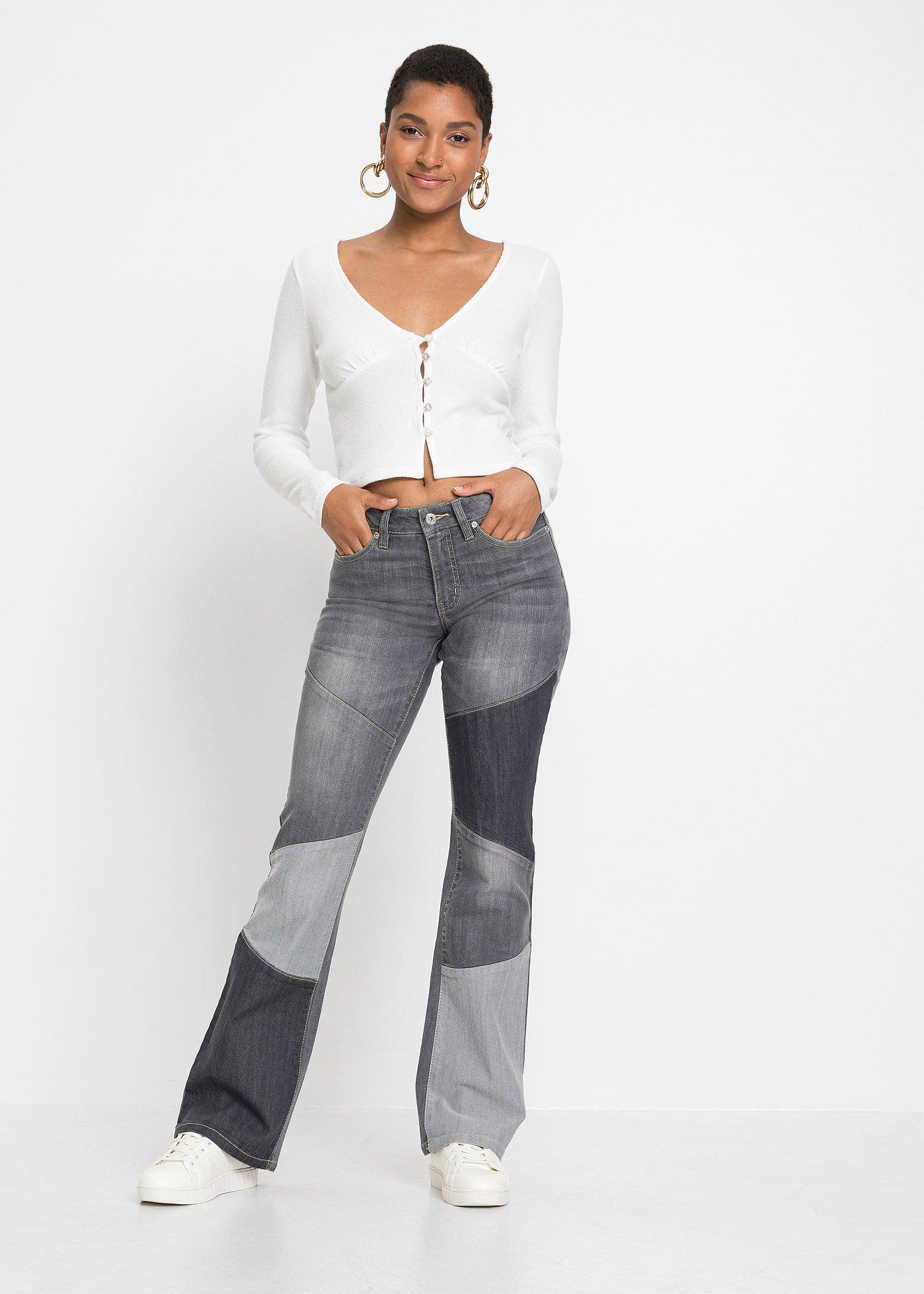 Dżinsy Flared mid waist - Bonprix
