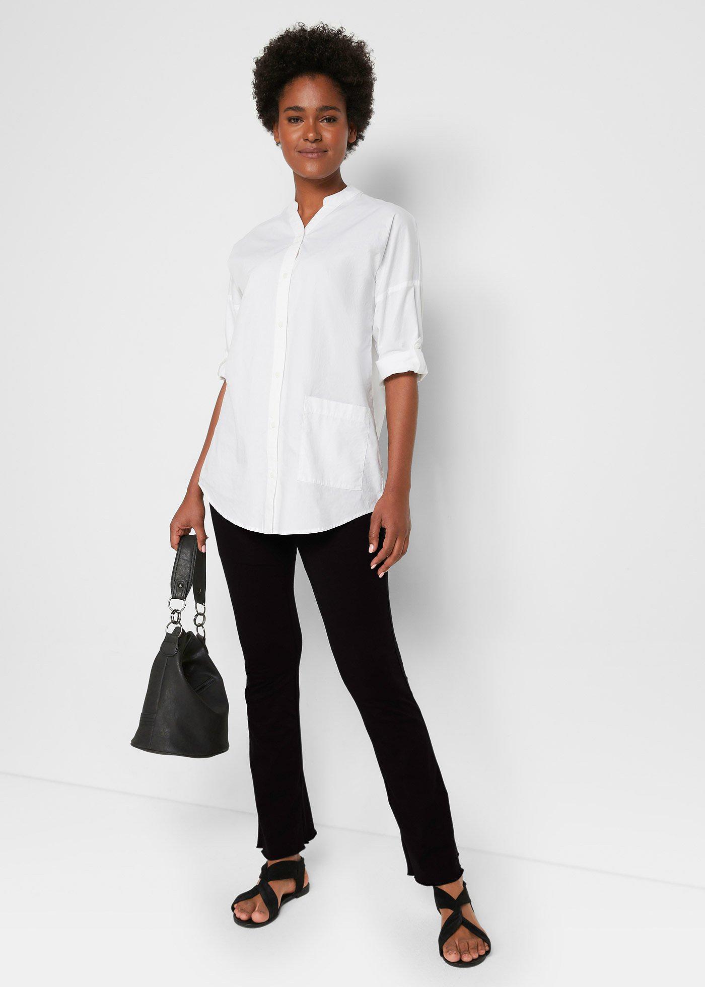 Legginsy z poszerzanymi nogawkami, z mieszanki bawełny (2 pary) - Bonprix