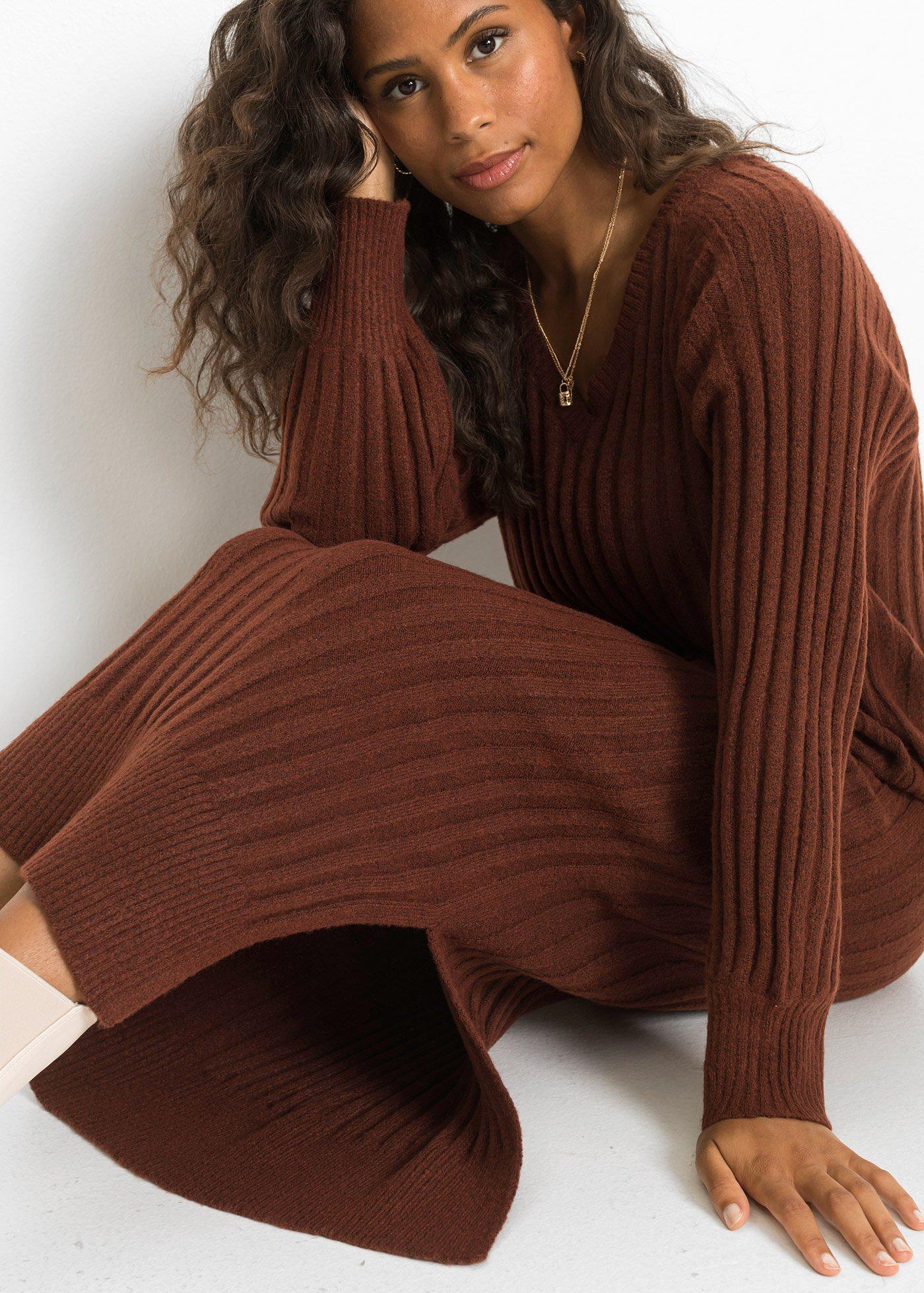 Sukienka dzianinowa midi - Bonprix